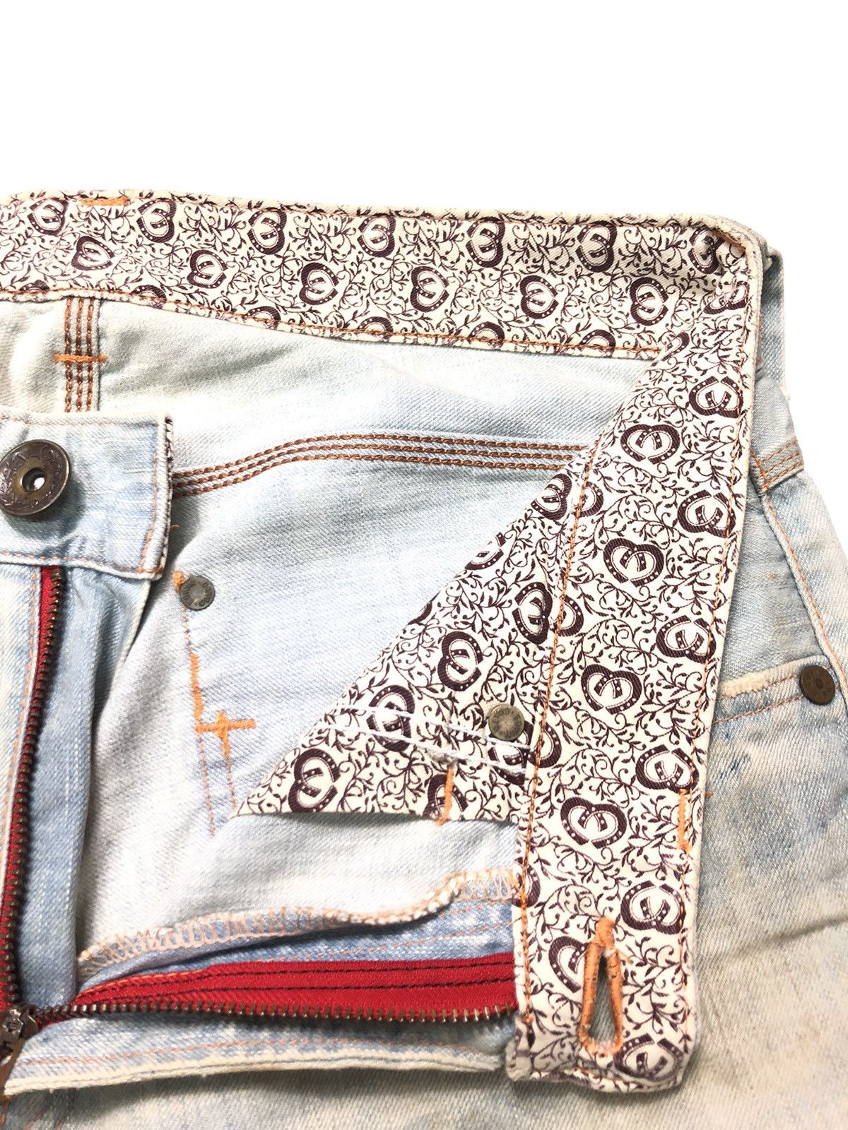 Edwin × Vintage VINTAGE EDWIN BLUE TRIP LIGHT BLUE WASH DISTRESSED DENIM Size US 35 - 11 Thumbnail