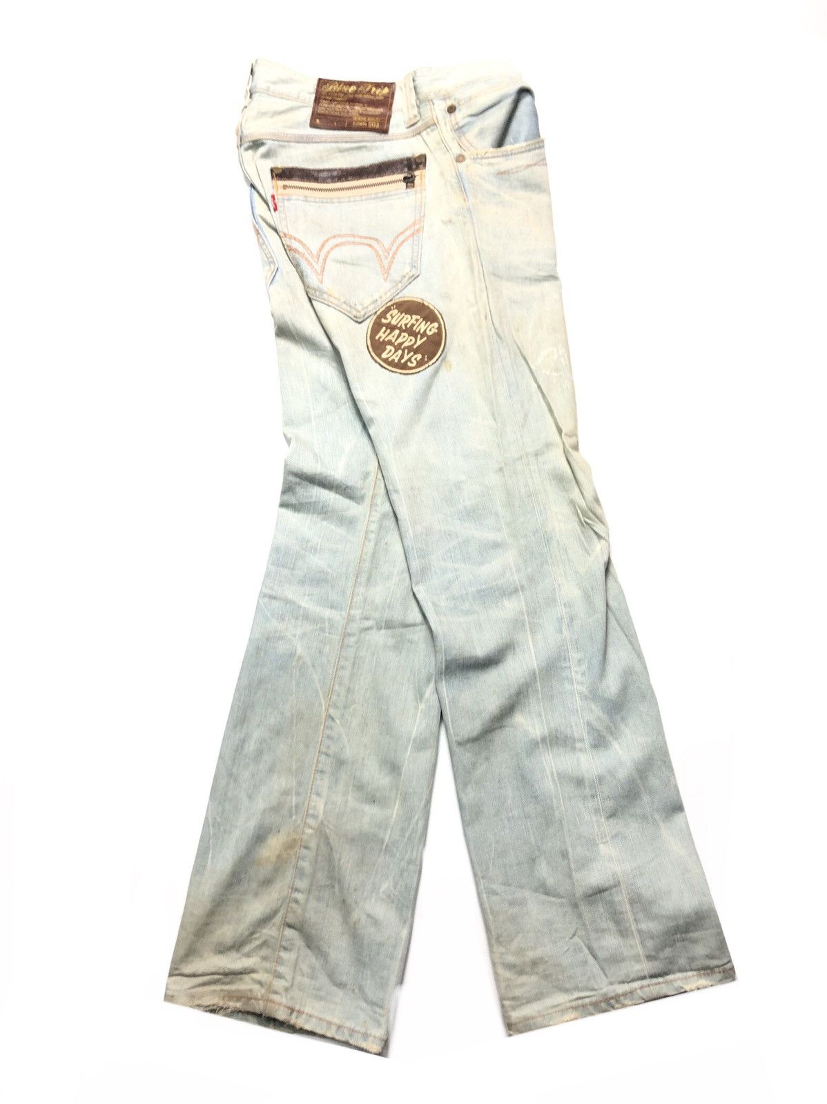 Edwin × Vintage VINTAGE EDWIN BLUE TRIP LIGHT BLUE WASH DISTRESSED DENIM Size US 35 - 15 Thumbnail