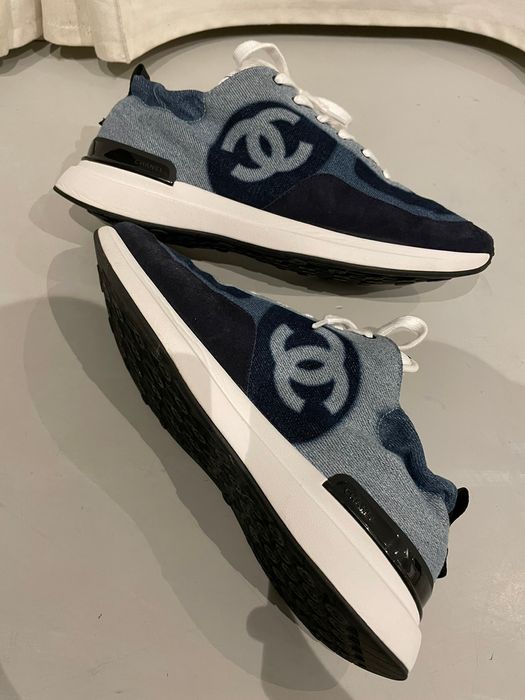 Chanel Chanel denim running sneakers men's 41