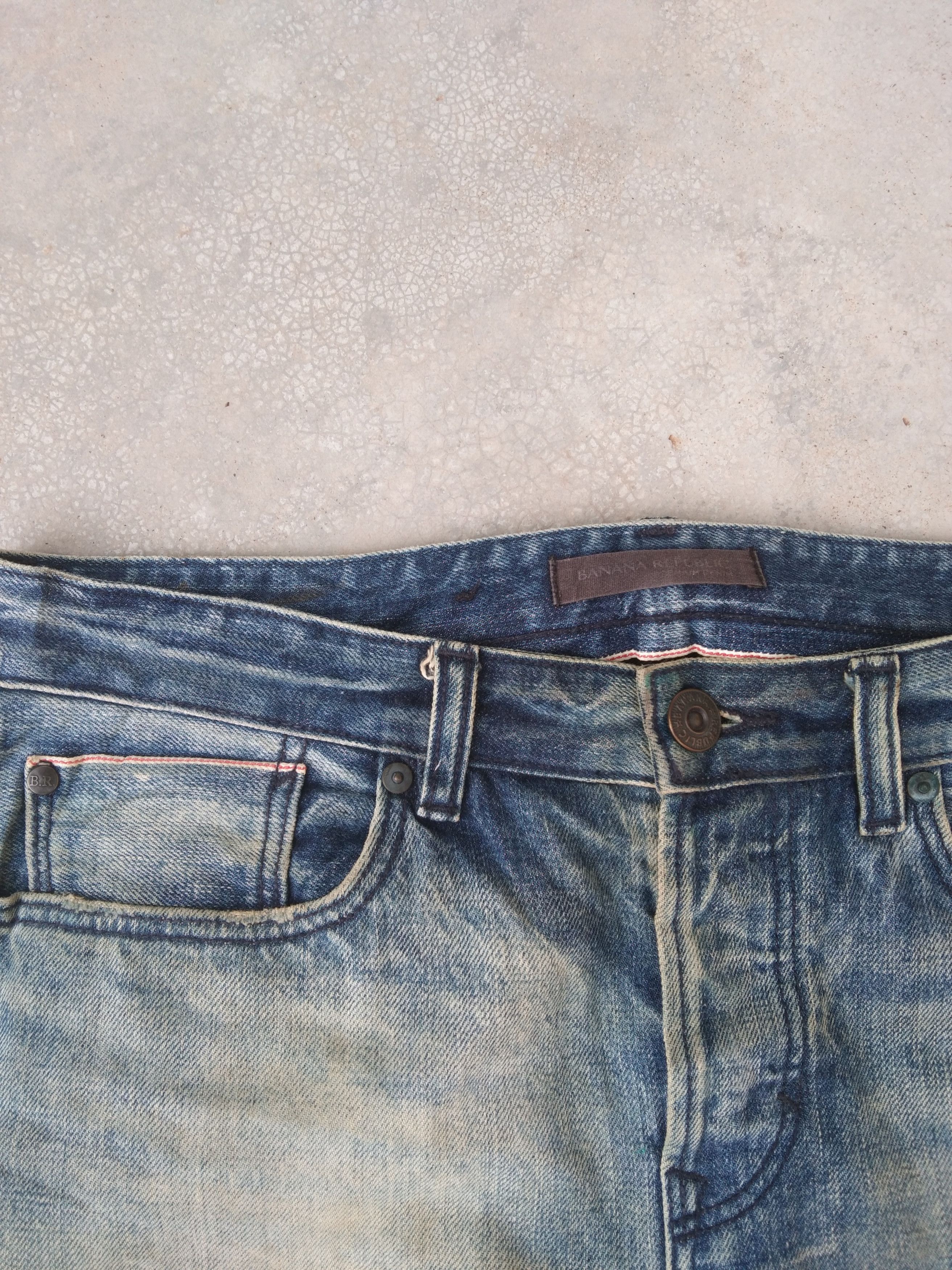 Jean × Vintage Banana Republic Mudwash Redline Selvedge Distressed Jeans Size US 32 / EU 48 - 9 Thumbnail