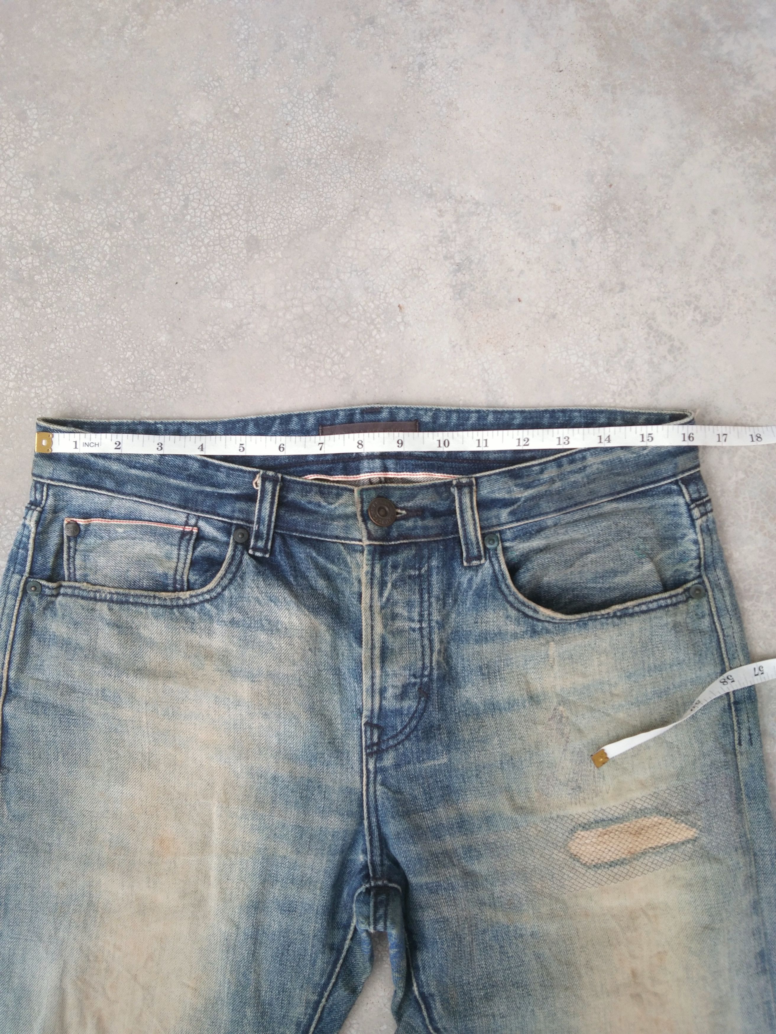 Jean × Vintage Banana Republic Mudwash Redline Selvedge Distressed Jeans Size US 32 / EU 48 - 8 Thumbnail