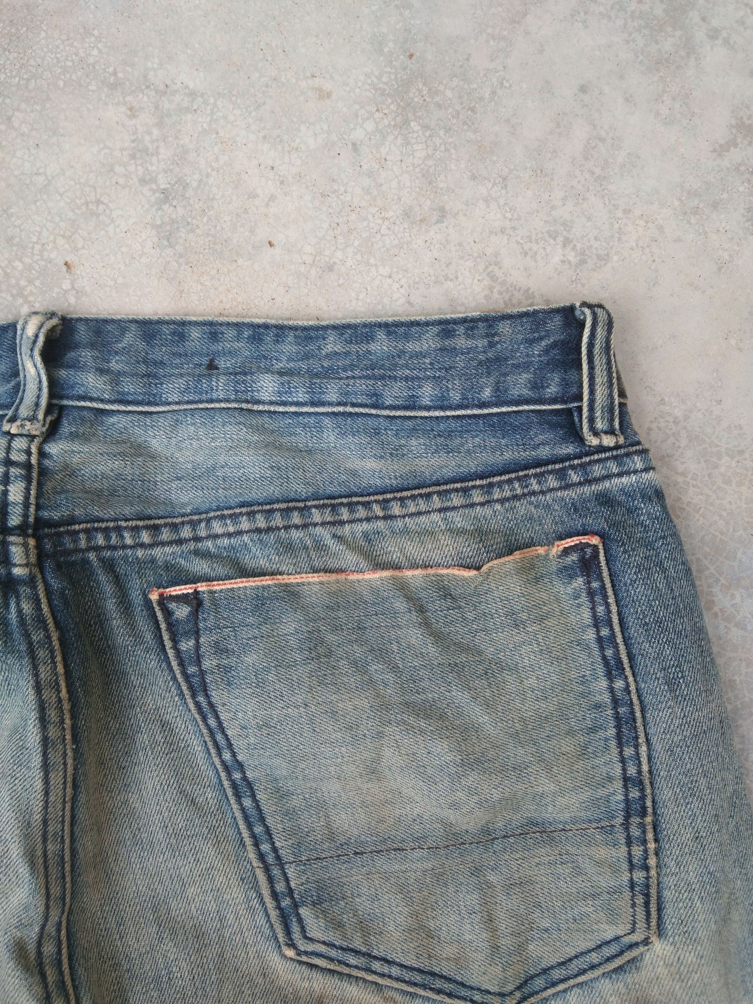 Jean × Vintage Banana Republic Mudwash Redline Selvedge Distressed Jeans Size US 32 / EU 48 - 3 Thumbnail