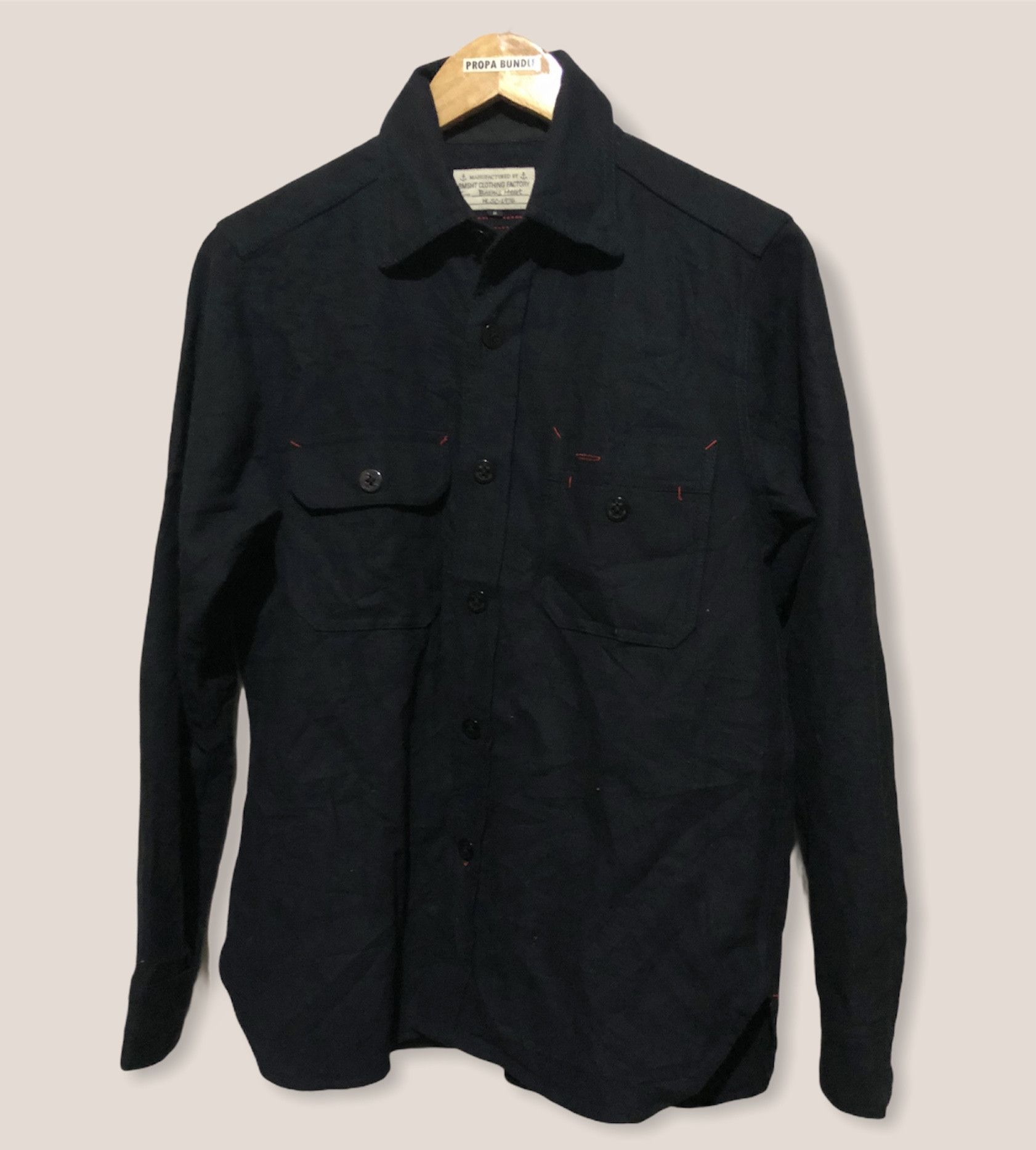 image of Beams Plus Beams Heart Shirt in Black, Men's (Size Small)