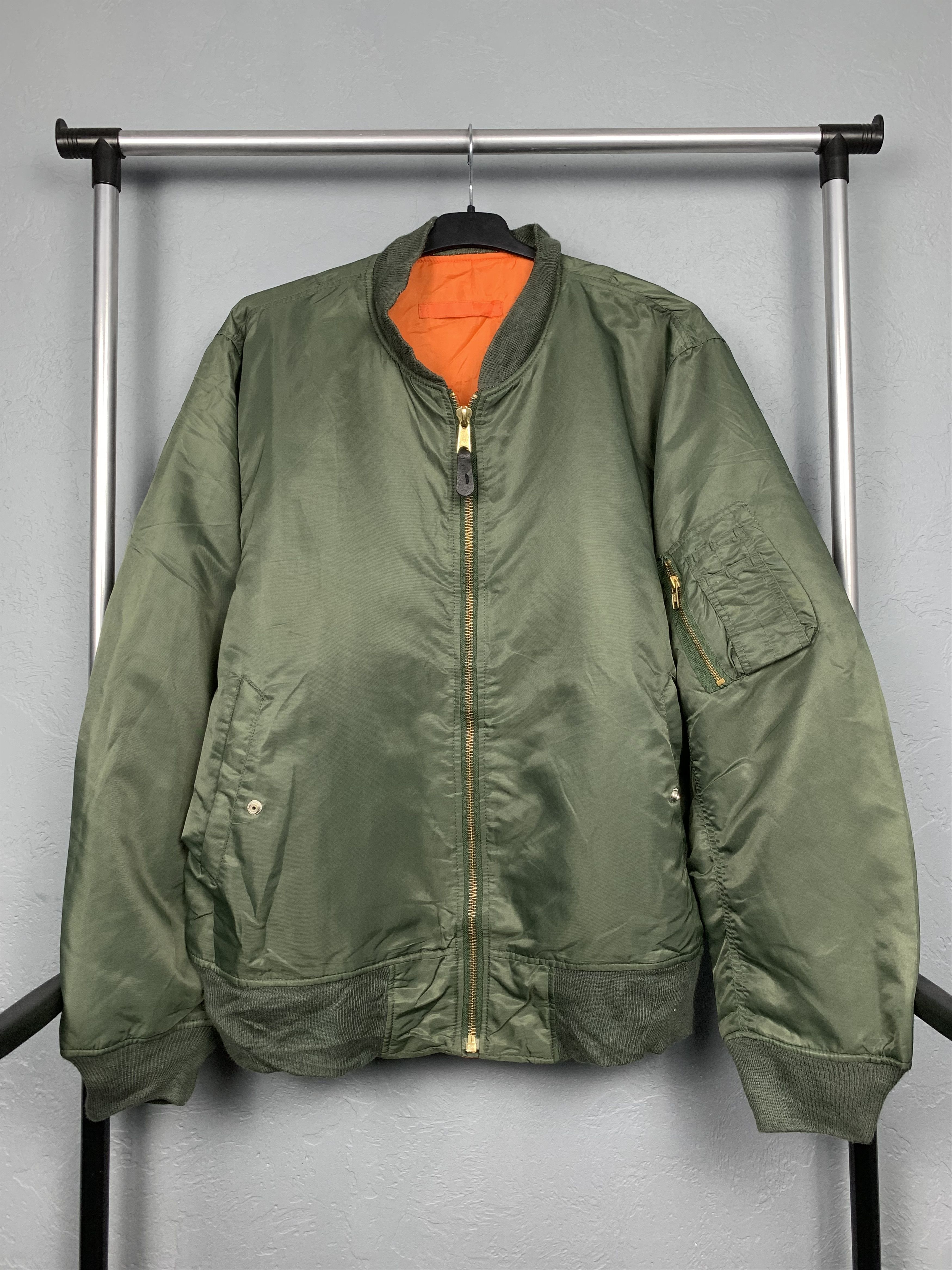Vintage MA1 Pilot Air Force Nylon Bomber Jacket Vintage Size US XL / EU 56 / 4 - 1 Thumbnail