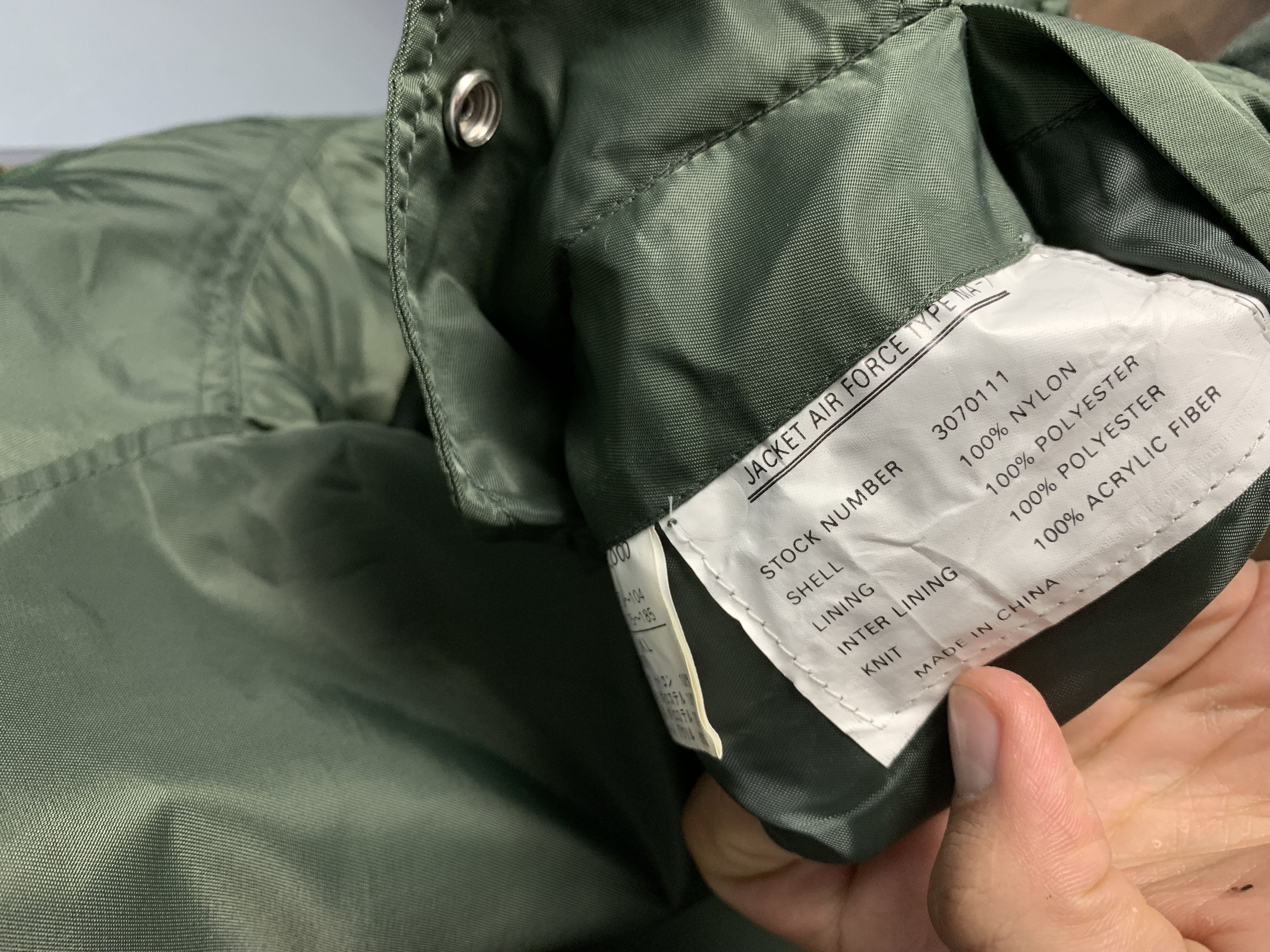 Vintage MA1 Pilot Air Force Nylon Bomber Jacket Vintage Size US XL / EU 56 / 4 - 4 Thumbnail