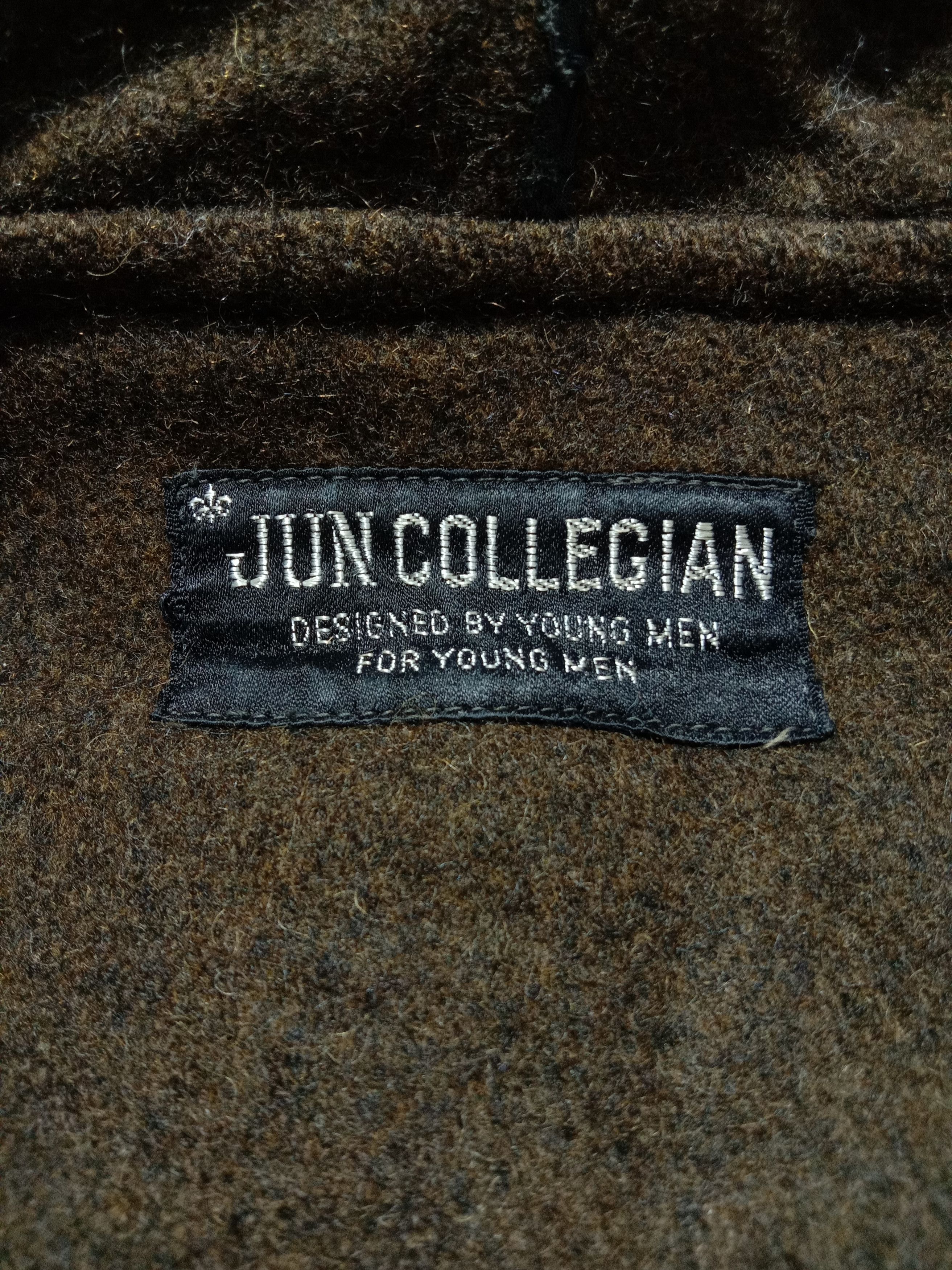 Japanese Brand Vintage Jun Collegian Wool Hoodies Duffe Heavy Jacket Size US L / EU 52-54 / 3 - 3 Thumbnail
