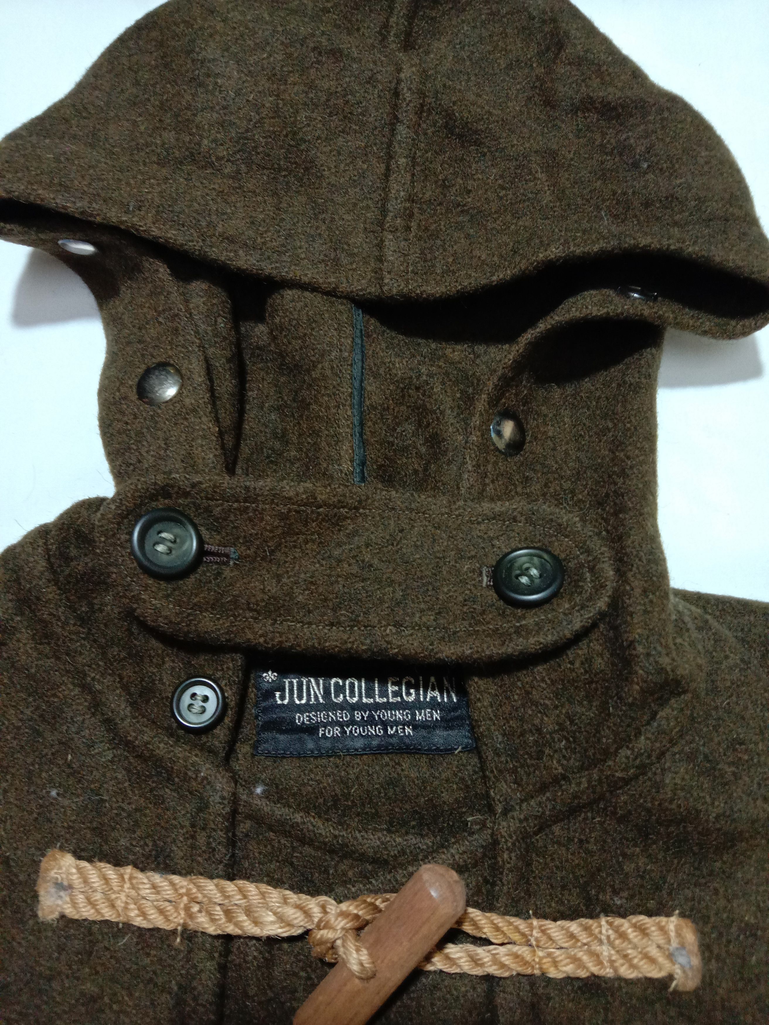 Japanese Brand Vintage Jun Collegian Wool Hoodies Duffe Heavy Jacket Size US L / EU 52-54 / 3 - 2 Thumbnail