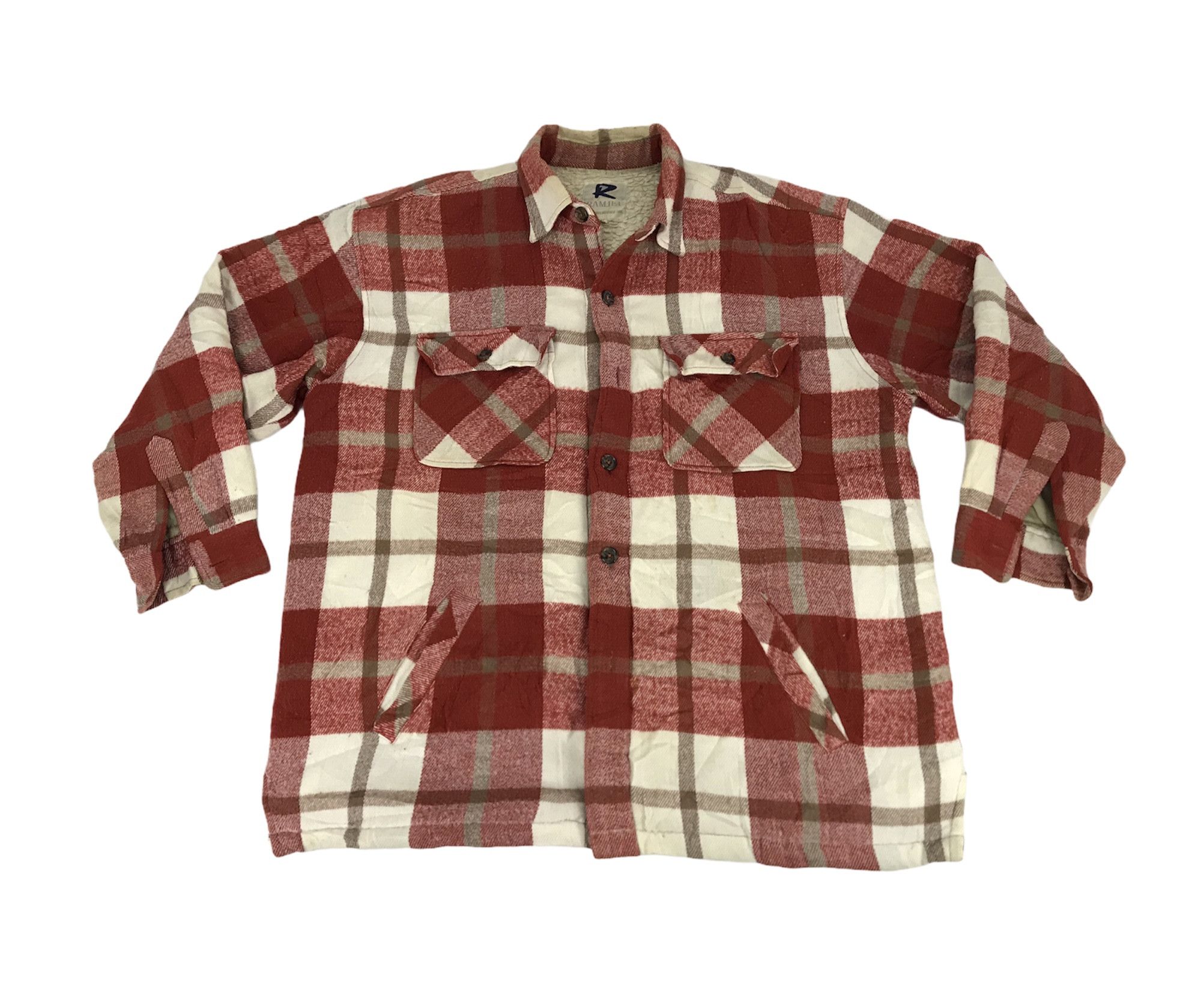 Vintage Style Ramjet Plaid Check Sherpa Inner Lined Flannel