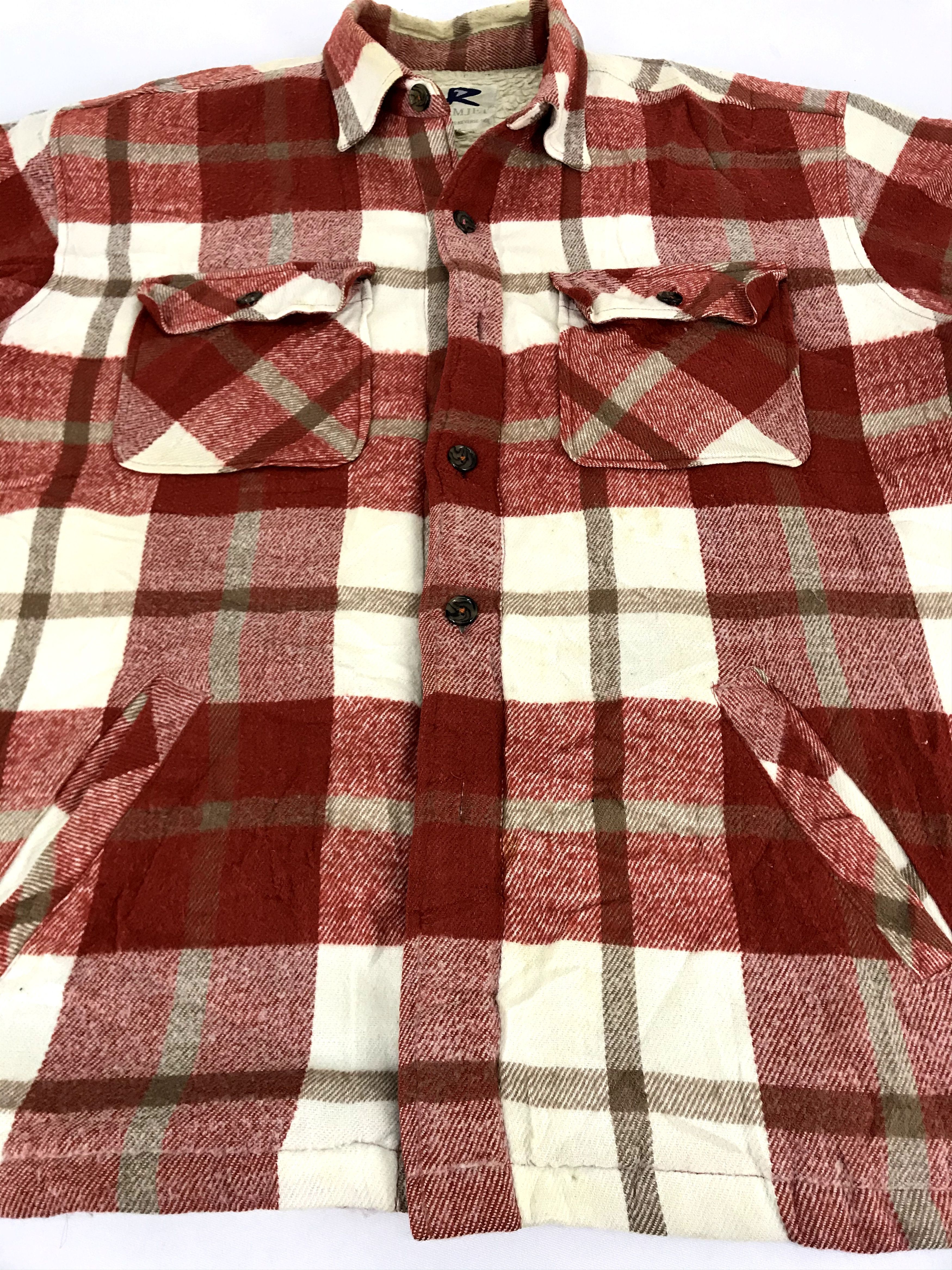 Flannel Vintage Style Ramjet Plaid Check Sherpa Inner Lined Flannel Size US XL / EU 56 / 4 - 3 Thumbnail