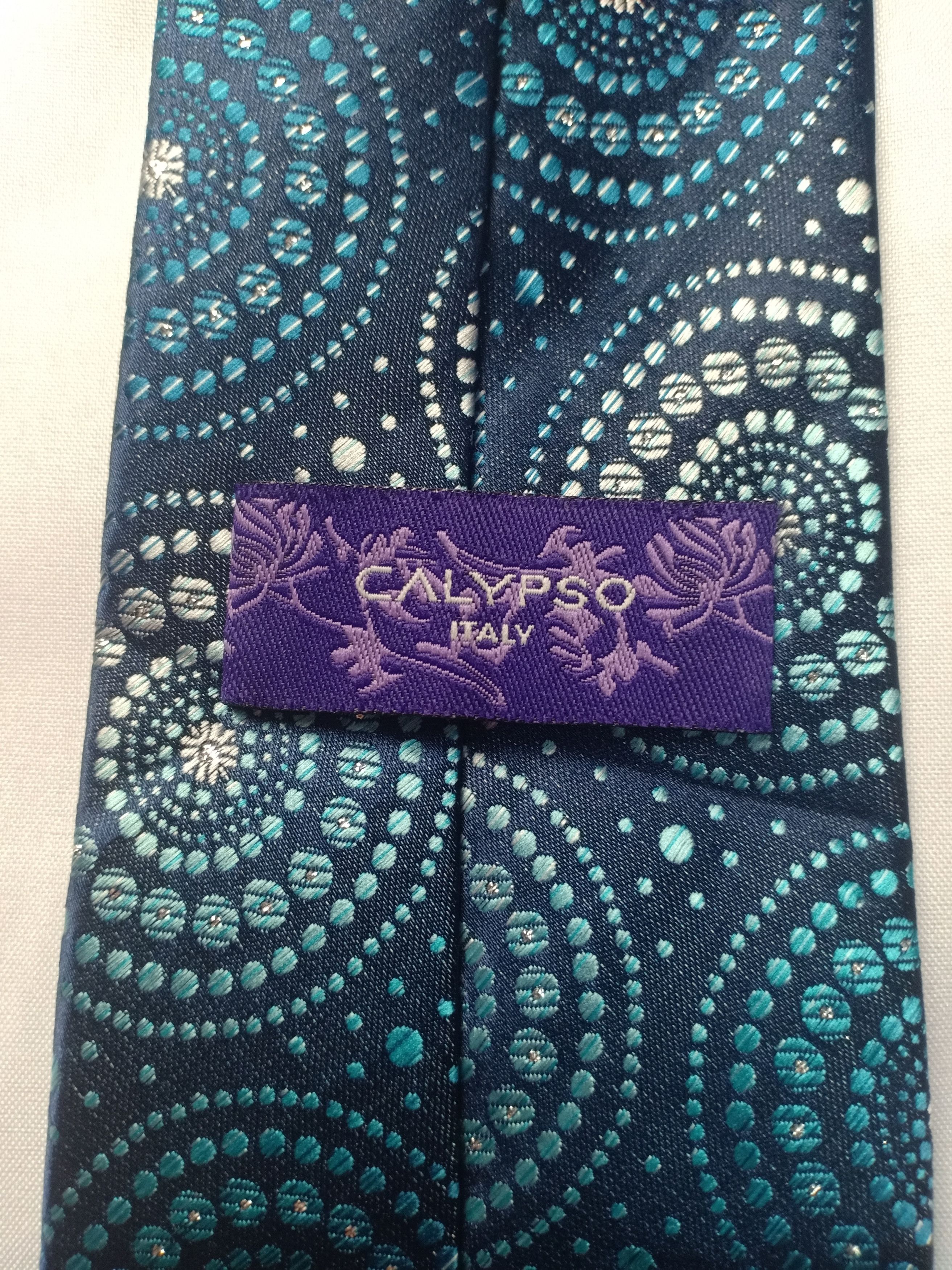 Other Calypso Italy Men's Neck Tie Blue 100 Polyester Size ONE SIZE - 3 Thumbnail