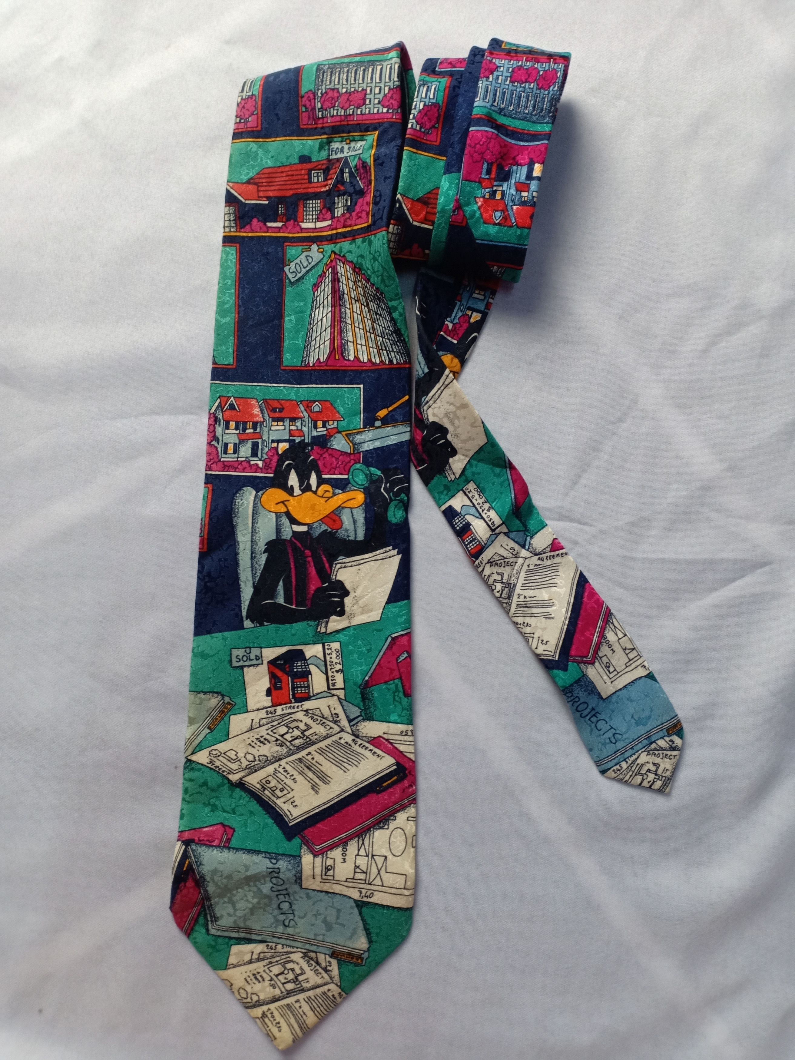 Cartoon Network × Vintage × Warner Bros Rare Vintage 90s 1992 Looney Tunes Characters Tie Duffy Duck Size ONE SIZE - 1 Thumbnail