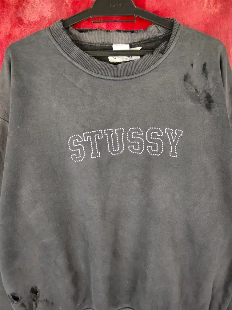 Stussy year 00' Stussy 21 USA Faded ripped Sweatshirt #5414 DL Size US L / EU 52-54 / 3 - 2 Thumbnail