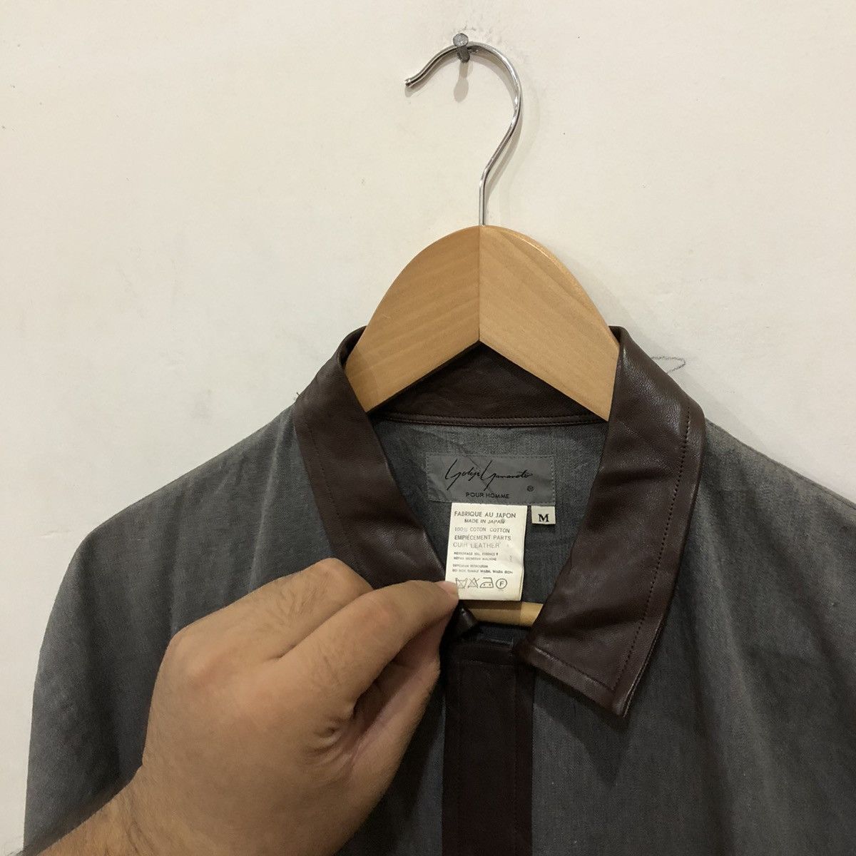 Yohji Yamamoto 🔥Yohji Yamamoto Pour Homme Shirt Jacket Leather Parts Size US M / EU 48-50 / 2 - 5 Thumbnail