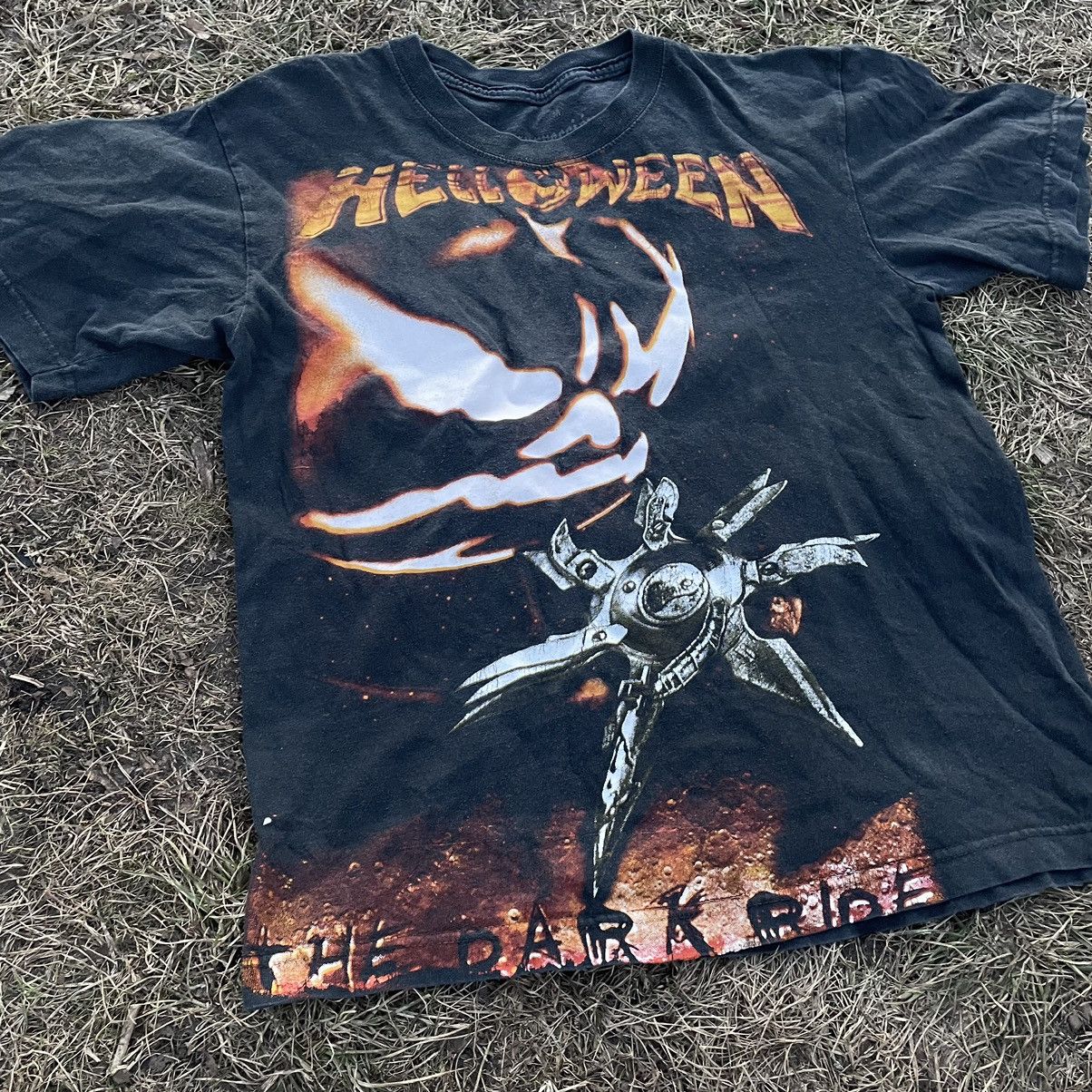 Vintage Vintage 90s Helloween Graphic Band Tee Faded Black Grunge M Size US M / EU 48-50 / 2 - 4 Thumbnail