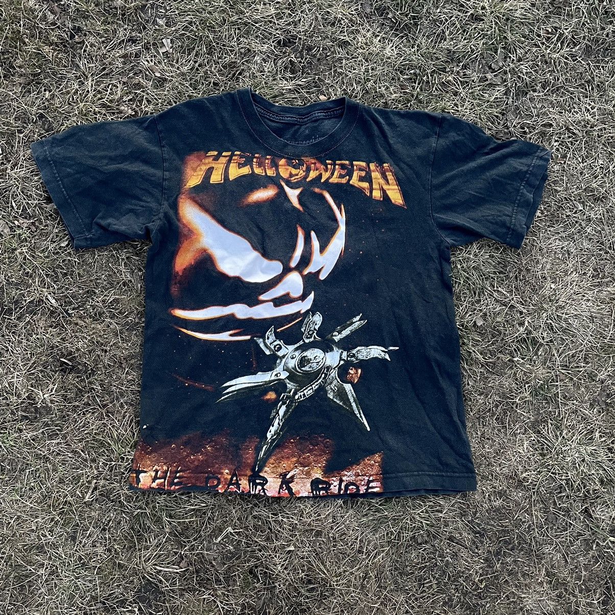 Vintage Vintage 90s Helloween Graphic Band Tee Faded Black Grunge M Size US M / EU 48-50 / 2 - 1 Thumbnail