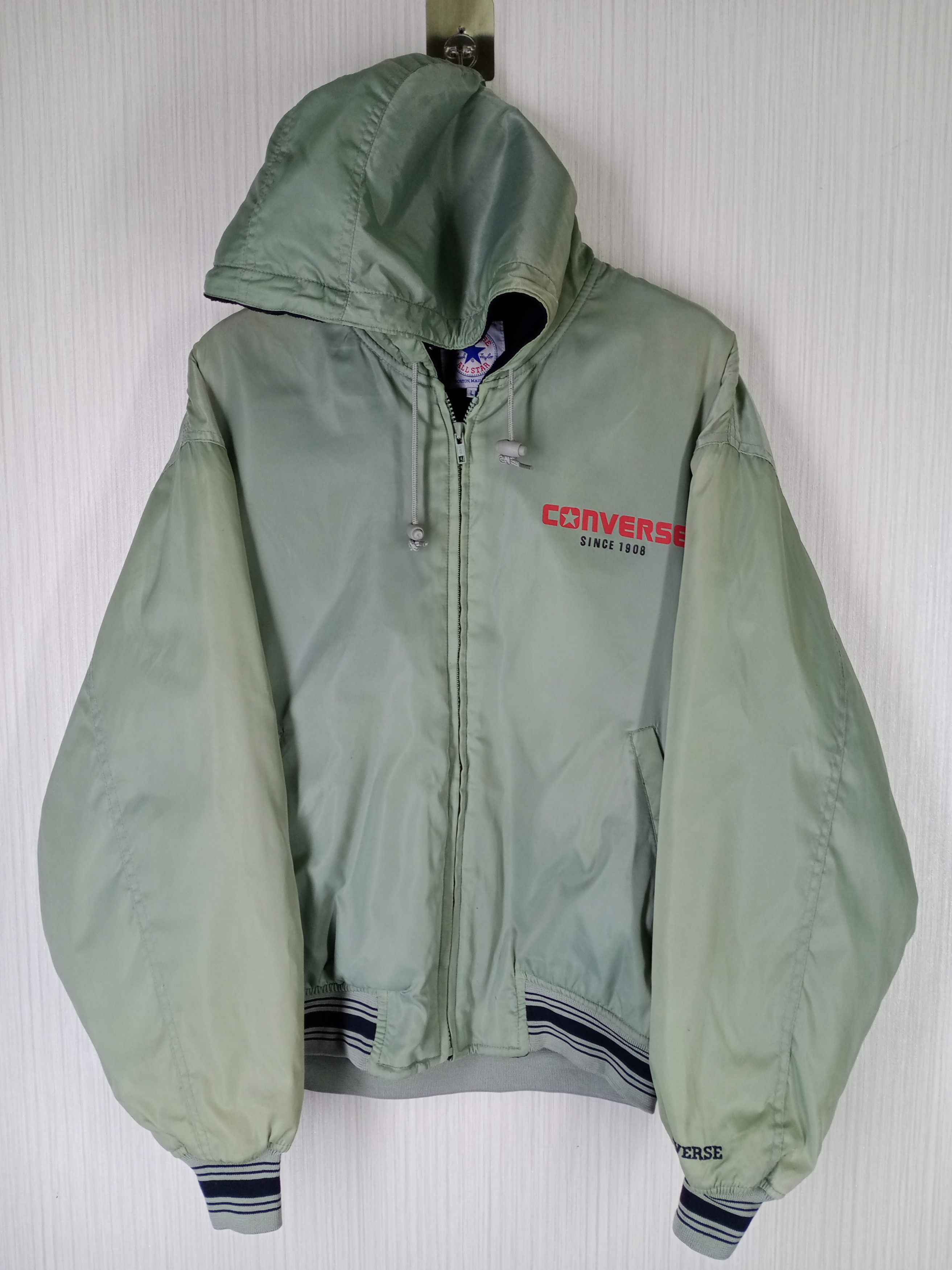 Converse VINTAGE CONVERSE BIG LOGO BOMBER JACKET DISTRESSED Size US XL / EU 56 / 4 - 5 Thumbnail