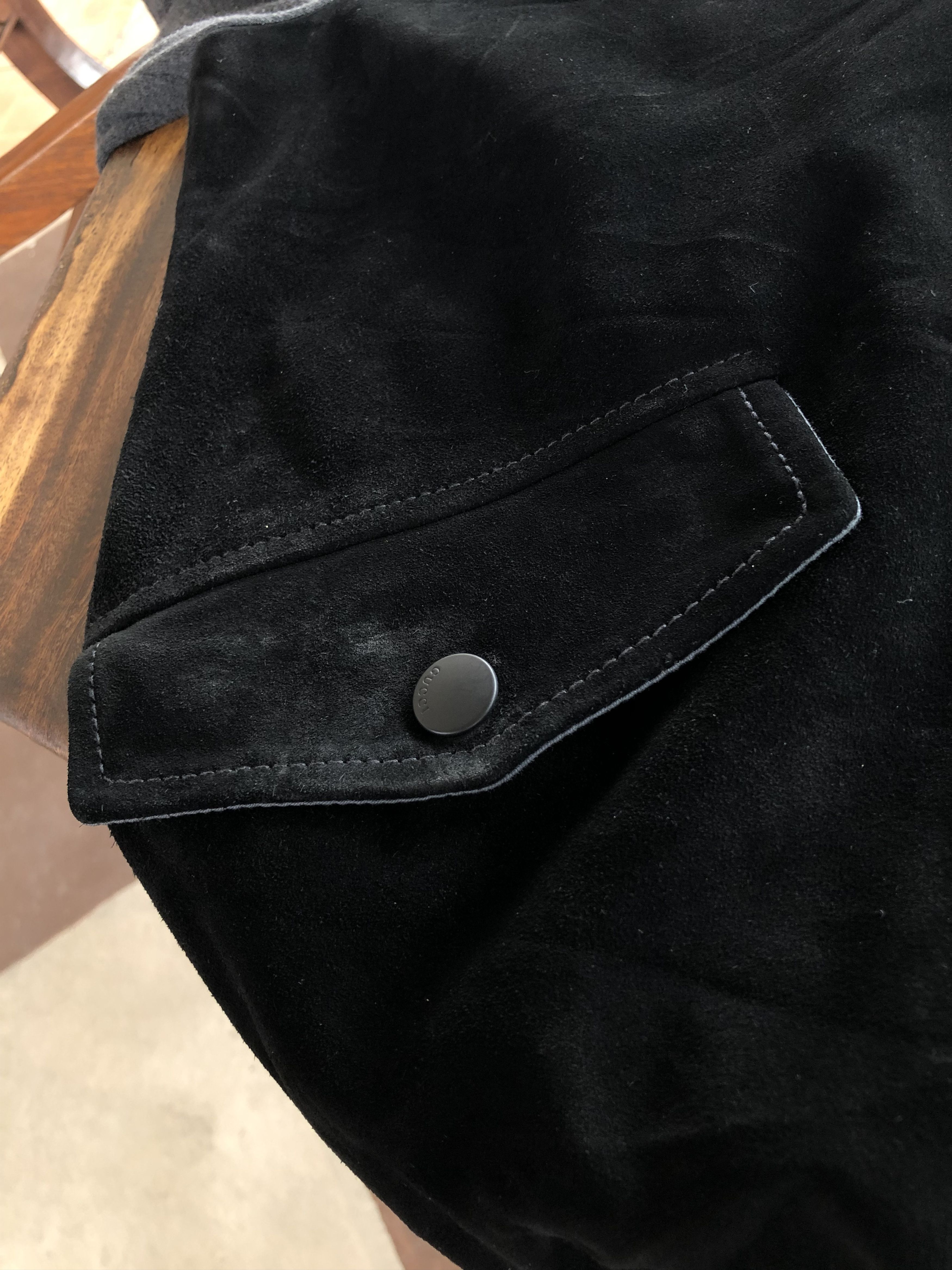 Gucci SUEDE LEATHER FRONT BOMBER BLACK GREY Size US M / EU 48-50 / 2 - 20 Thumbnail