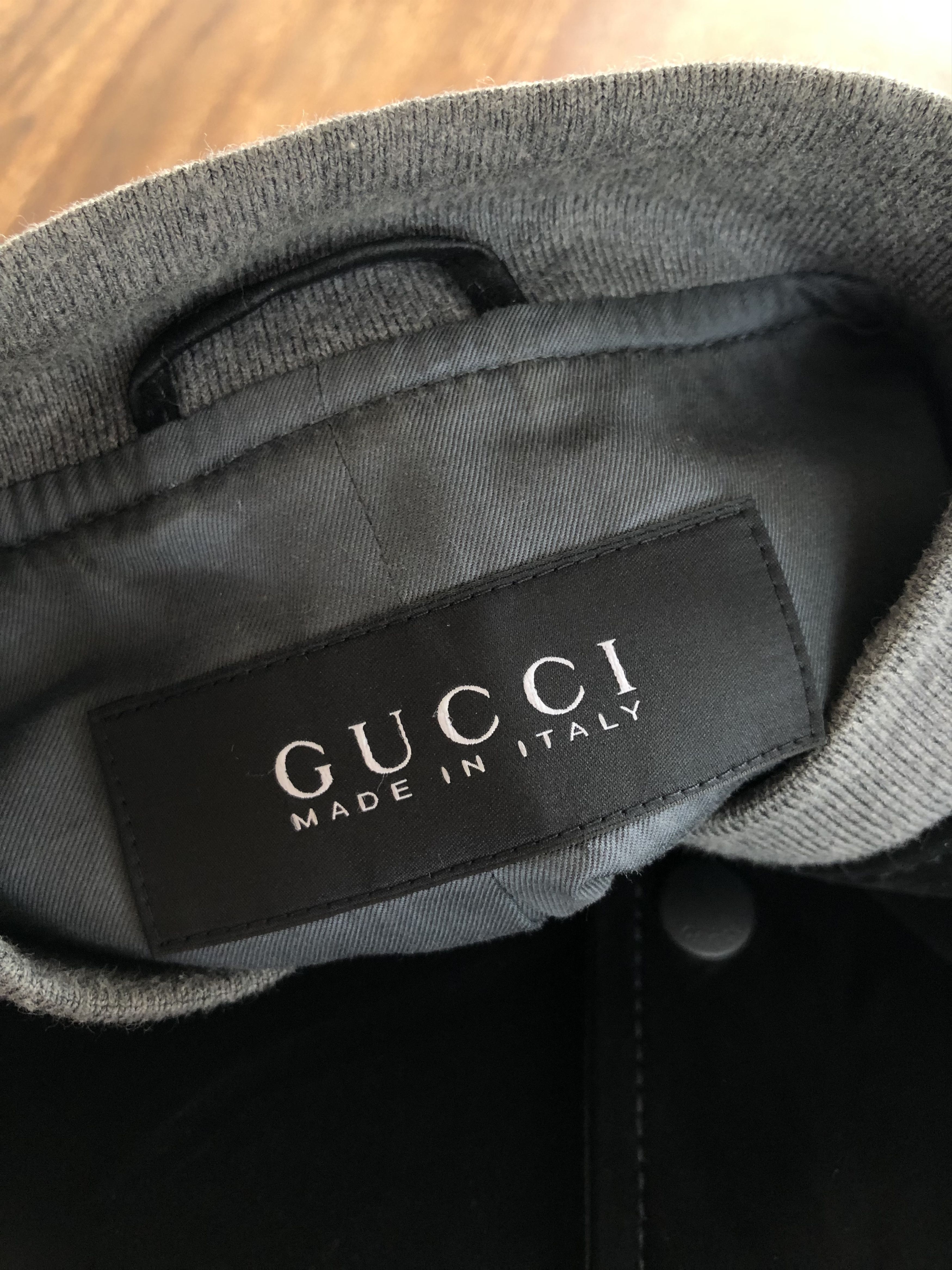 Gucci SUEDE LEATHER FRONT BOMBER BLACK GREY Size US M / EU 48-50 / 2 - 10 Thumbnail