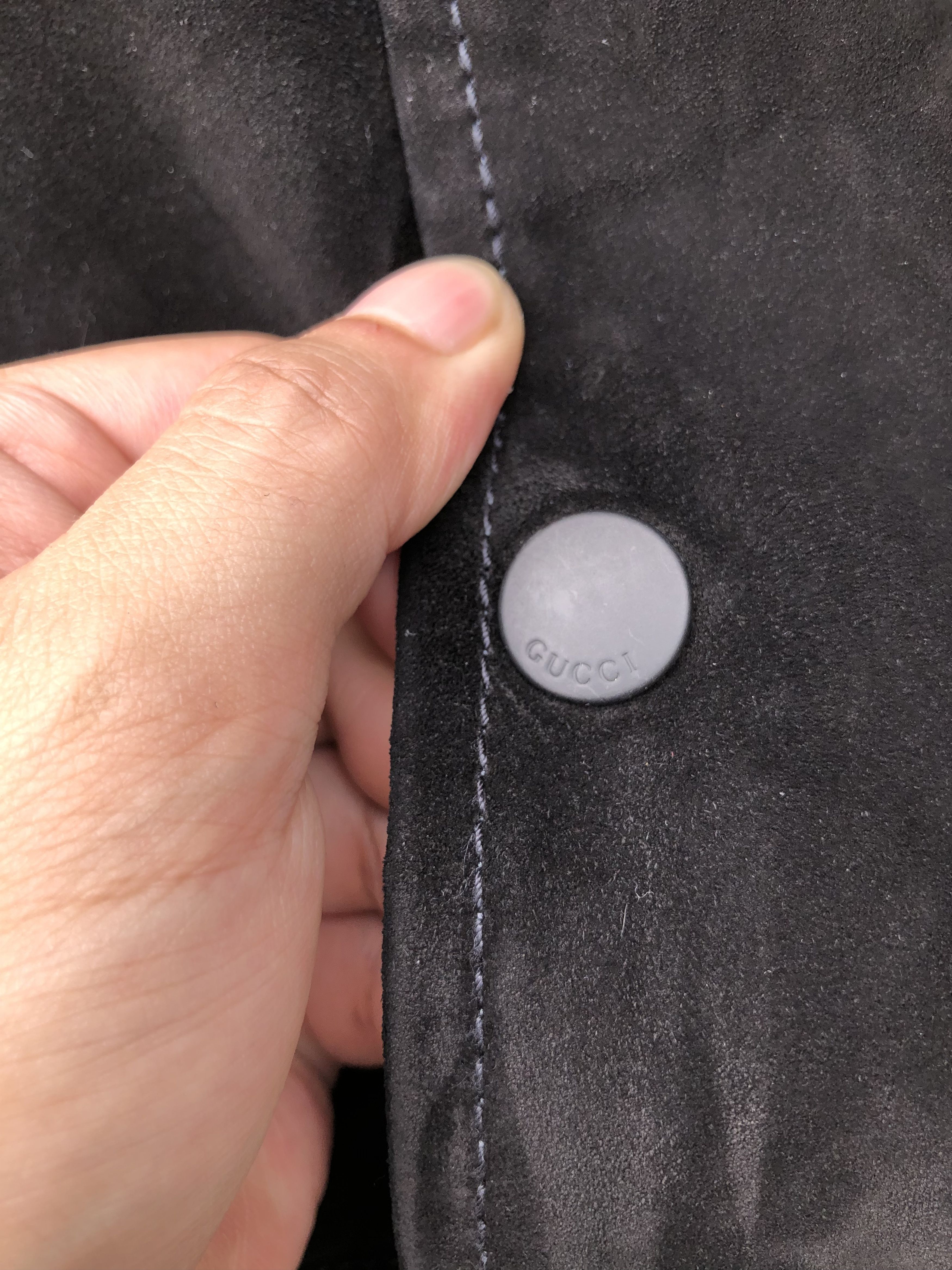 Gucci SUEDE LEATHER FRONT BOMBER BLACK GREY Size US M / EU 48-50 / 2 - 9 Thumbnail