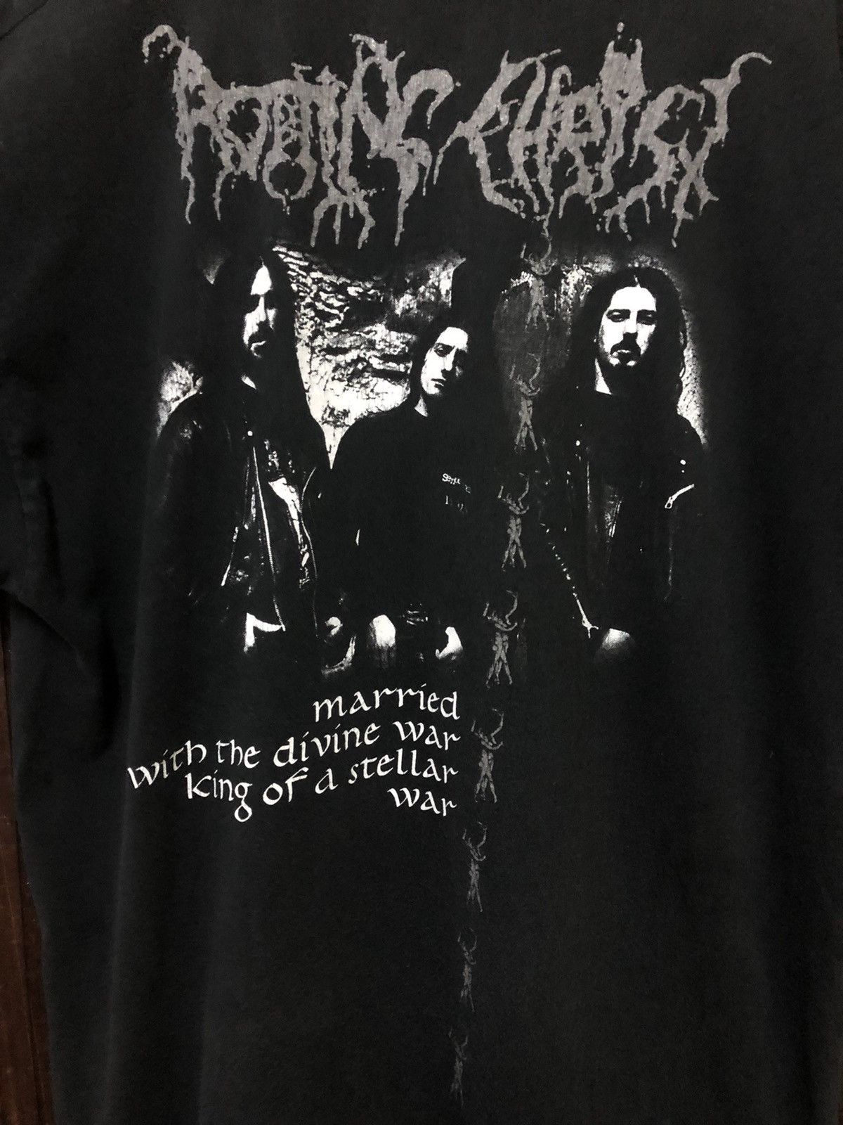 Band Tees × Vintage Vintage Rotting Chris Heavy Black Metal Band Rare T Shirt Size US L / EU 52-54 / 3 - 8 Thumbnail