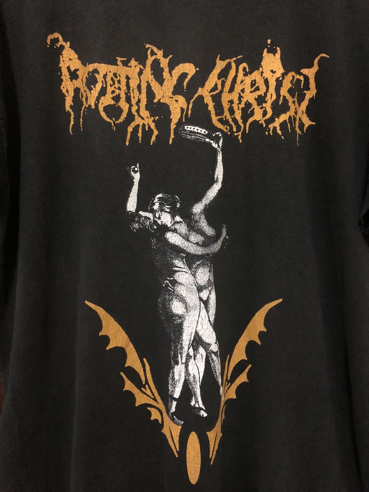 Band Tees × Vintage Vintage Rotting Chris Heavy Black Metal Band Rare T Shirt Size US L / EU 52-54 / 3 - 2 Thumbnail