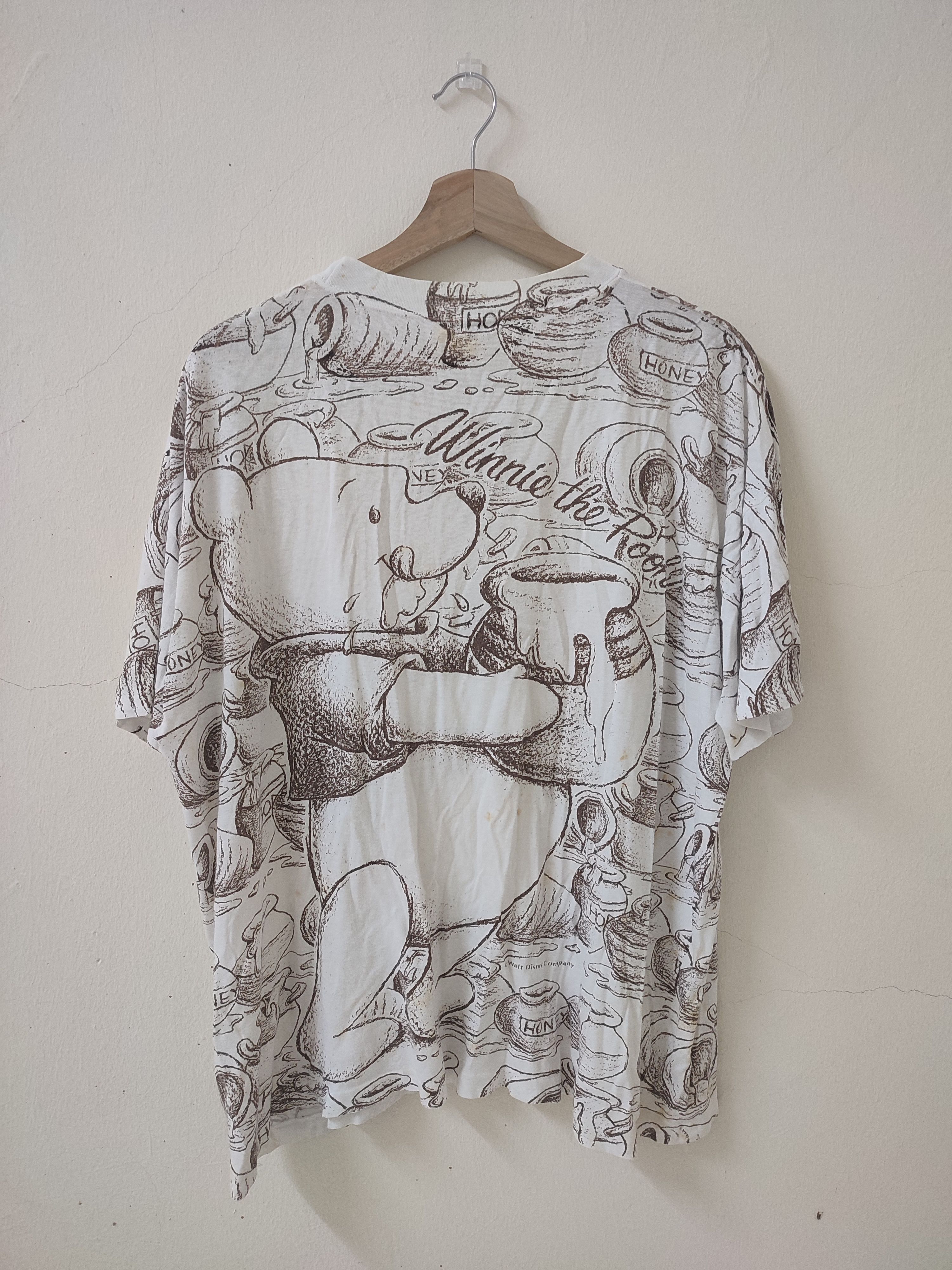 Disney × Vintage 90s Single Stitch Pooh Overprint Tees Size US XL / EU 56 / 4 - 1 Thumbnail