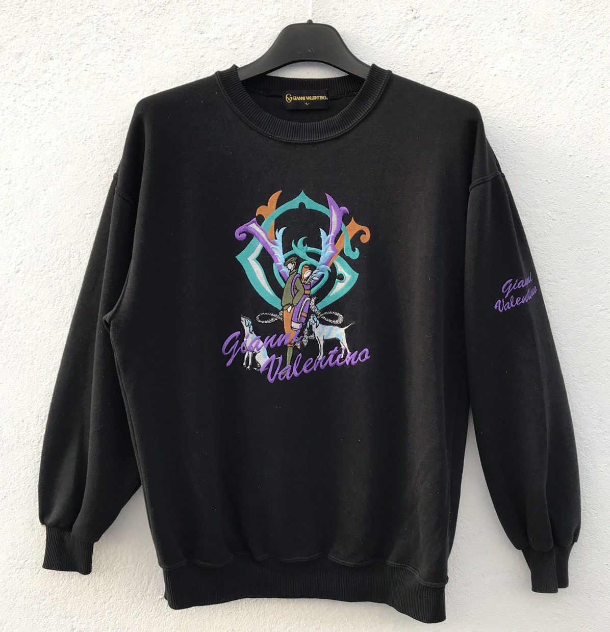 Gianni Valentino × Valentino Vintage Gianni Valentino sweatshirt big logo embroidered Size US L / EU 52-54 / 3 - 1 Thumbnail