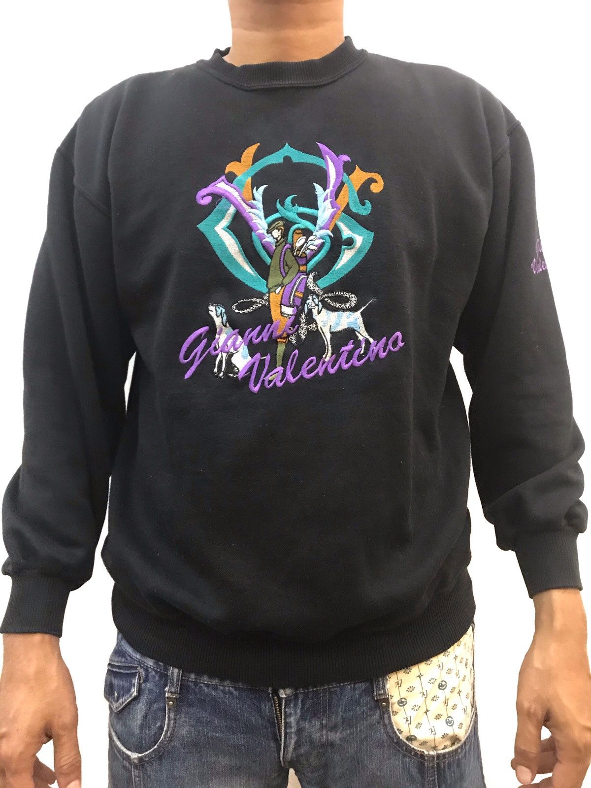 Gianni Valentino × Valentino Vintage Gianni Valentino sweatshirt big logo embroidered Size US L / EU 52-54 / 3 - 7 Thumbnail