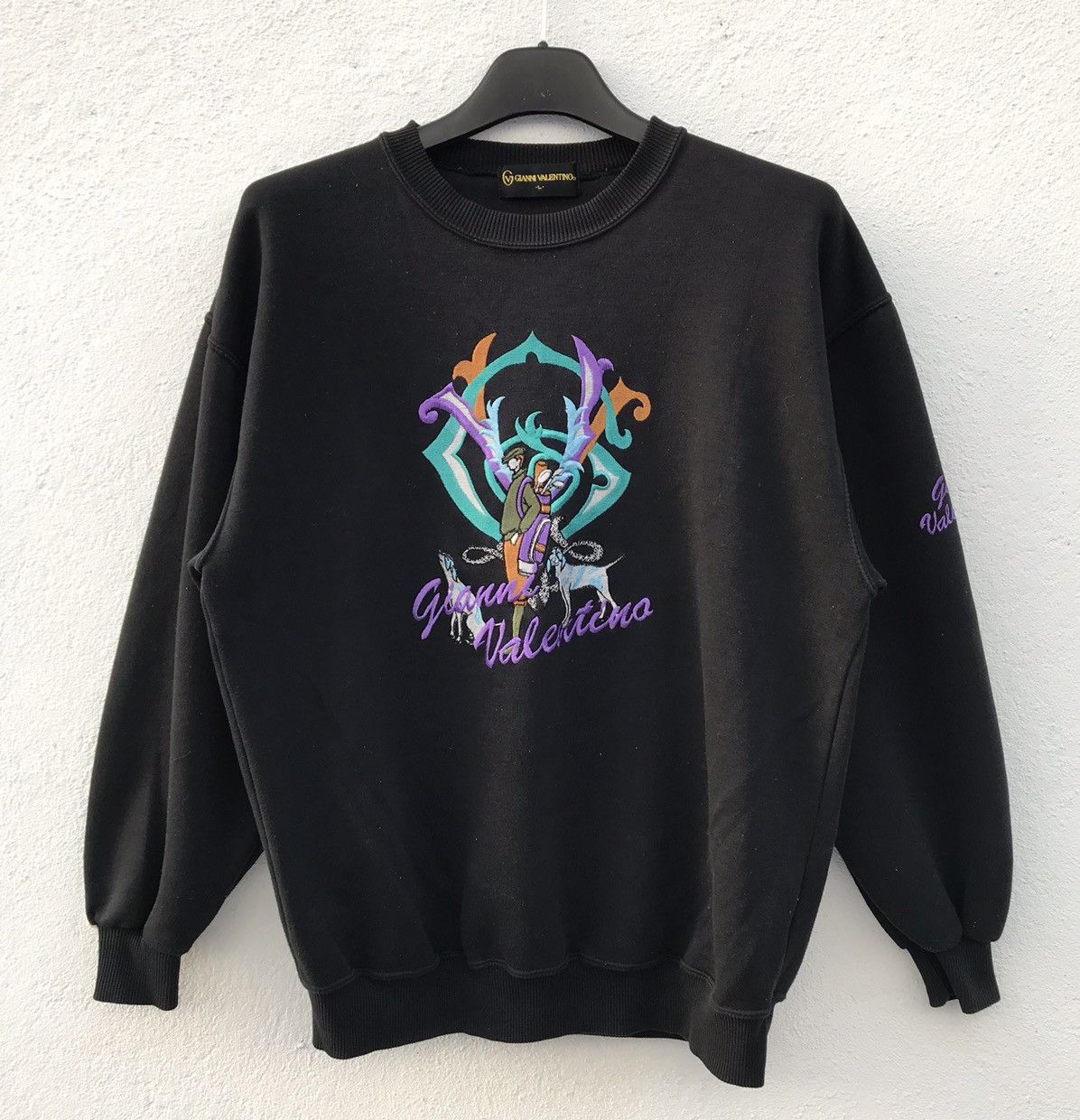Gianni Valentino × Valentino Vintage Gianni Valentino sweatshirt big logo embroidered Size US L / EU 52-54 / 3 - 2 Thumbnail