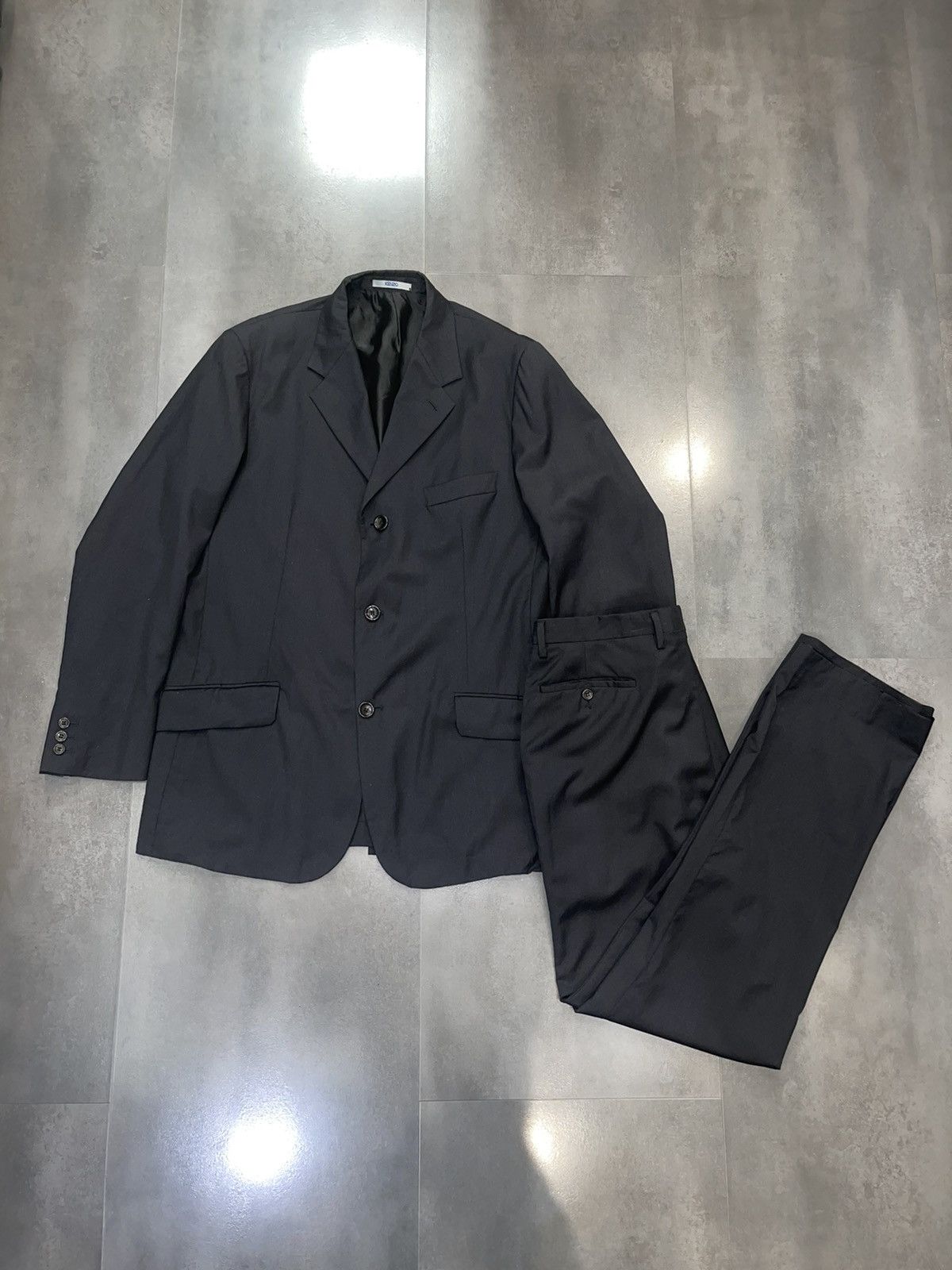 Vintage Kenzo Black Wool Stuit