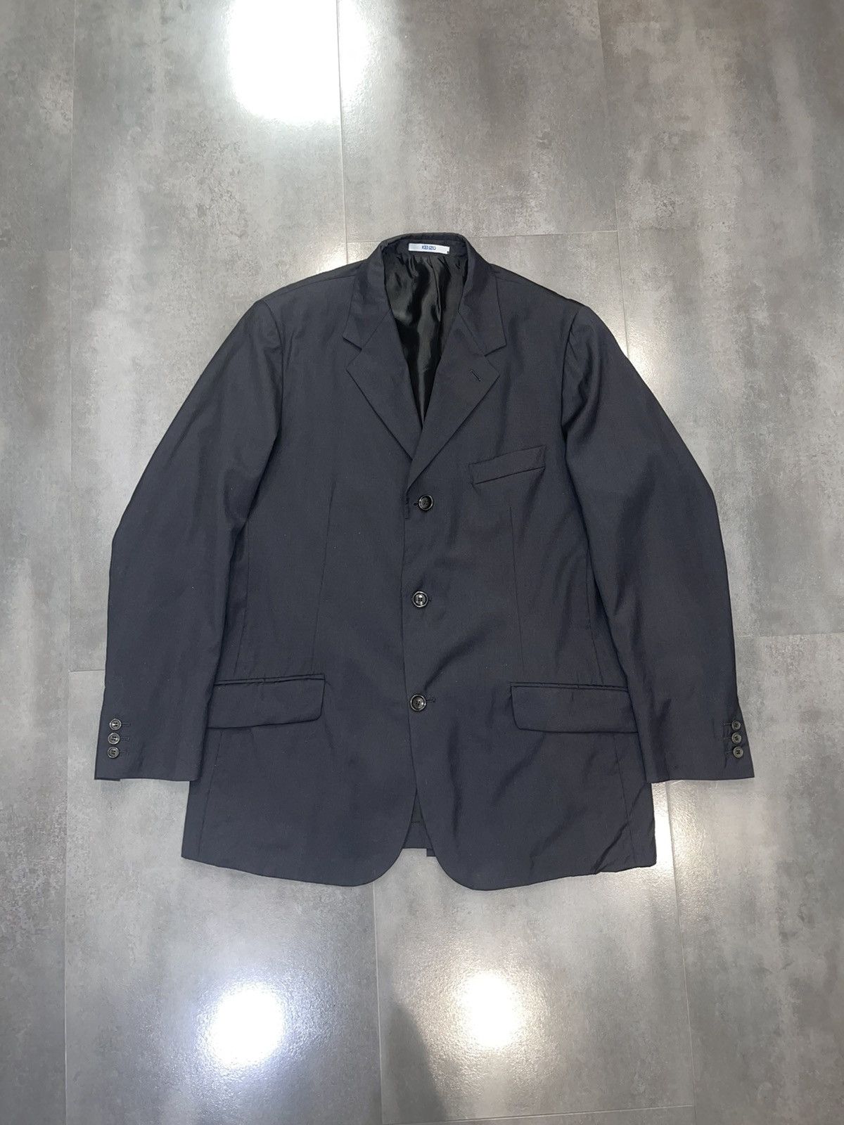 Vintage Kenzo Black Wool Stuit