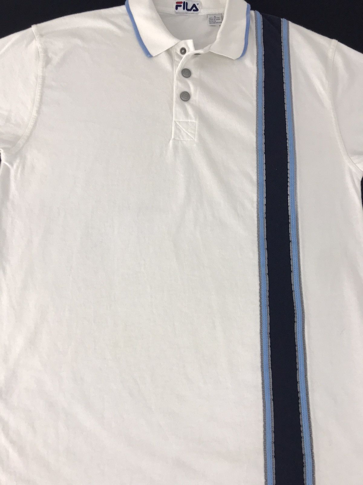 Fila × Vintage Vintage Fila Polo Tee Snap Button Striped Style Size US L / EU 52-54 / 3 - 11 Thumbnail