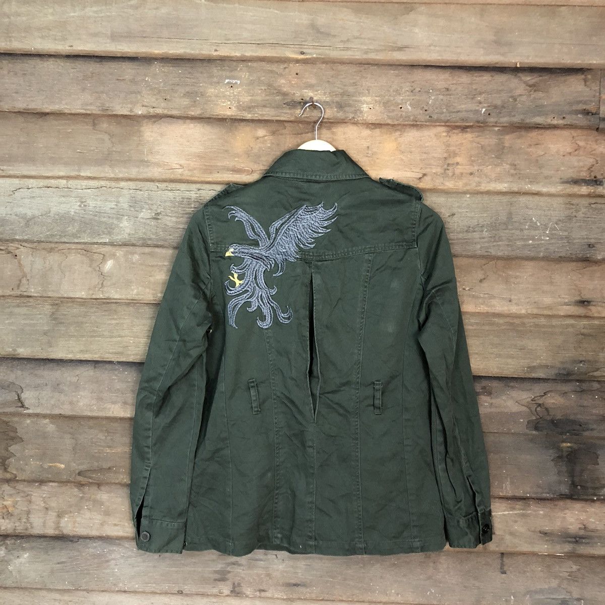 Japanese Brand DL True Meaning art embroidered army Green #3111 Size US S / EU 44-46 / 1 - 14 Thumbnail