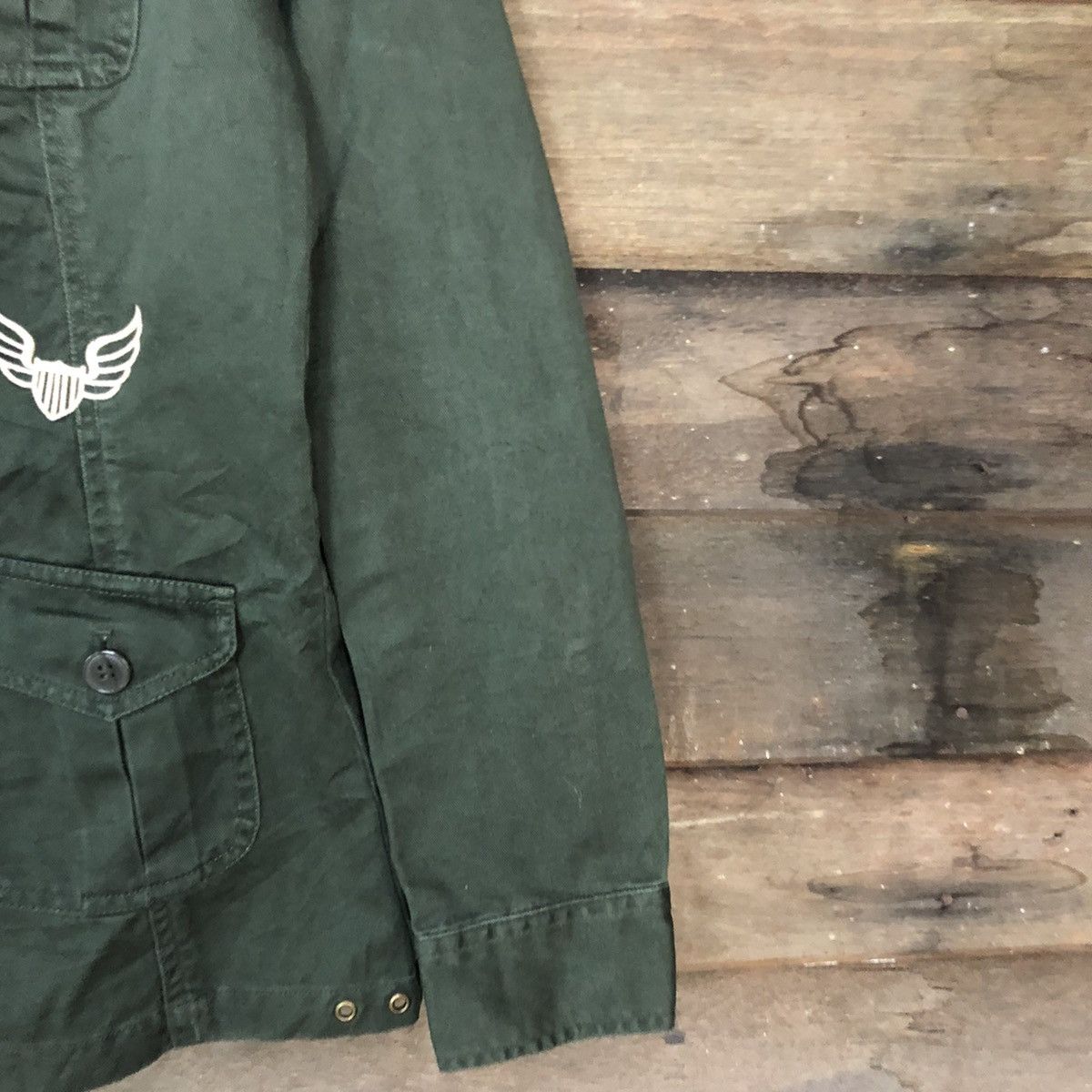 Japanese Brand DL True Meaning art embroidered army Green #3111 Size US S / EU 44-46 / 1 - 4 Thumbnail
