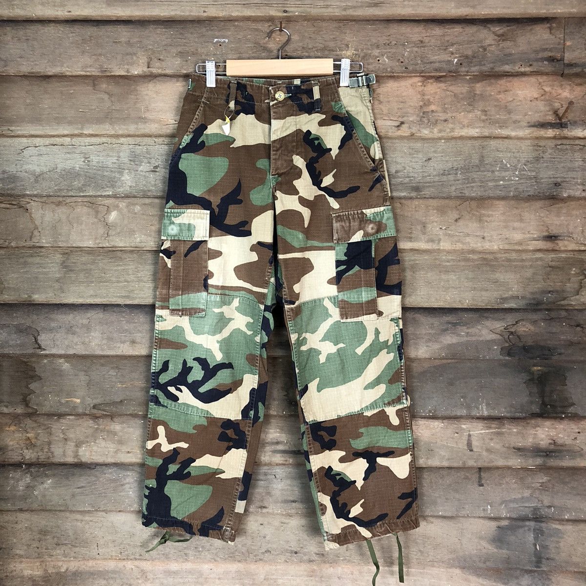 image of Camo x Military Green Cargo Multipocket Pants 1489 in Miltary Green, Men's (Size 26)