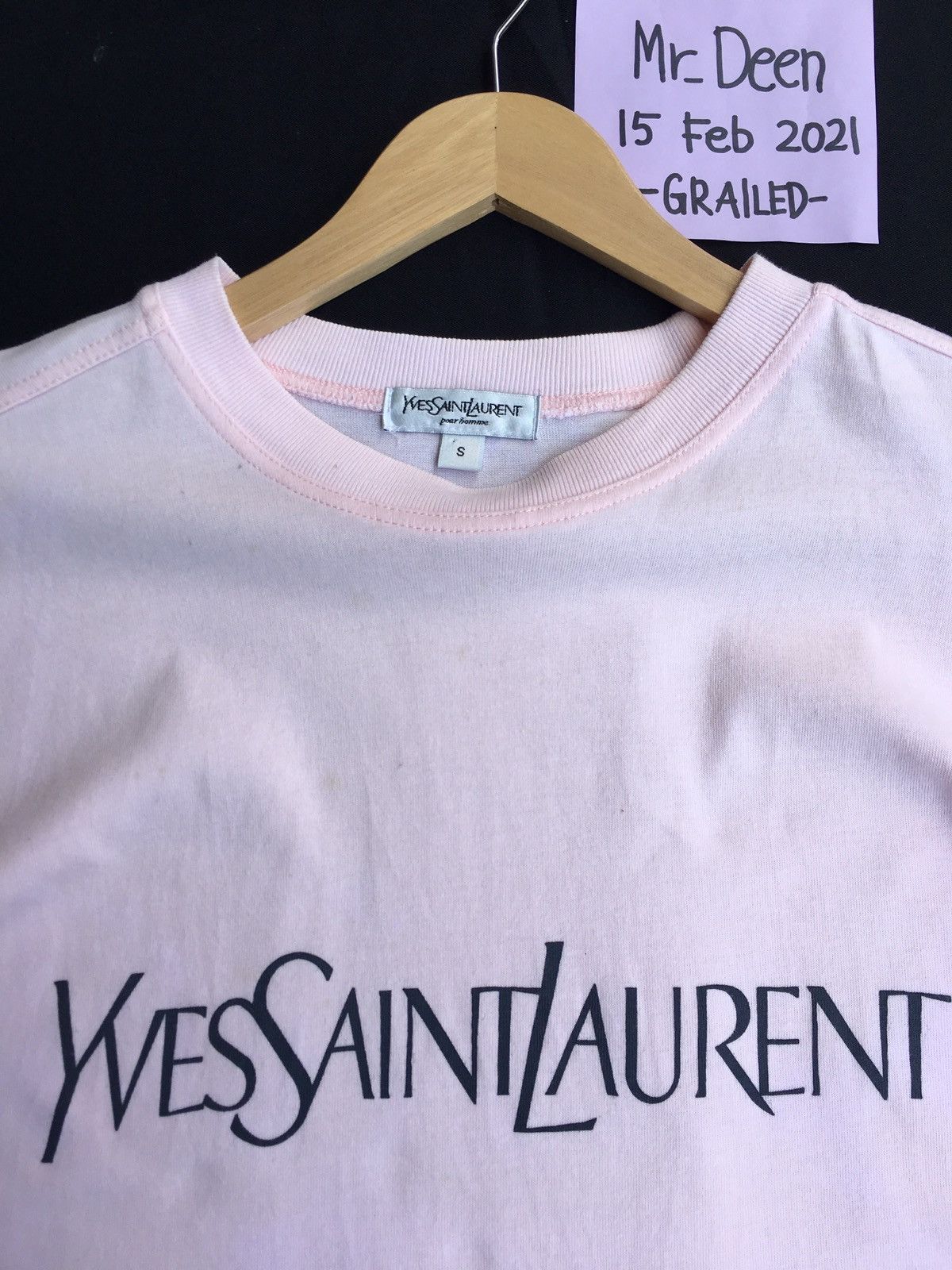 Yves Saint Laurent Vintage Rare YSL Yves Saint Laurent Biglogo Spellout Tshirt Size US L / EU 52-54 / 3 - 7 Thumbnail