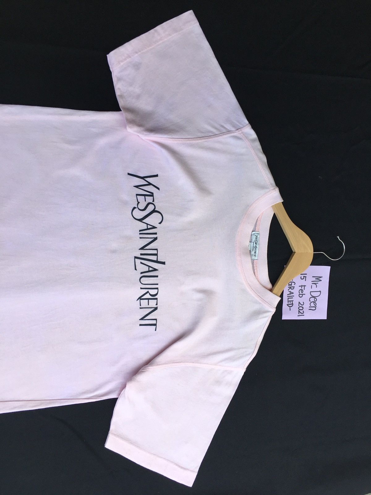 Yves Saint Laurent Vintage Rare YSL Yves Saint Laurent Biglogo Spellout Tshirt Size US L / EU 52-54 / 3 - 5 Thumbnail
