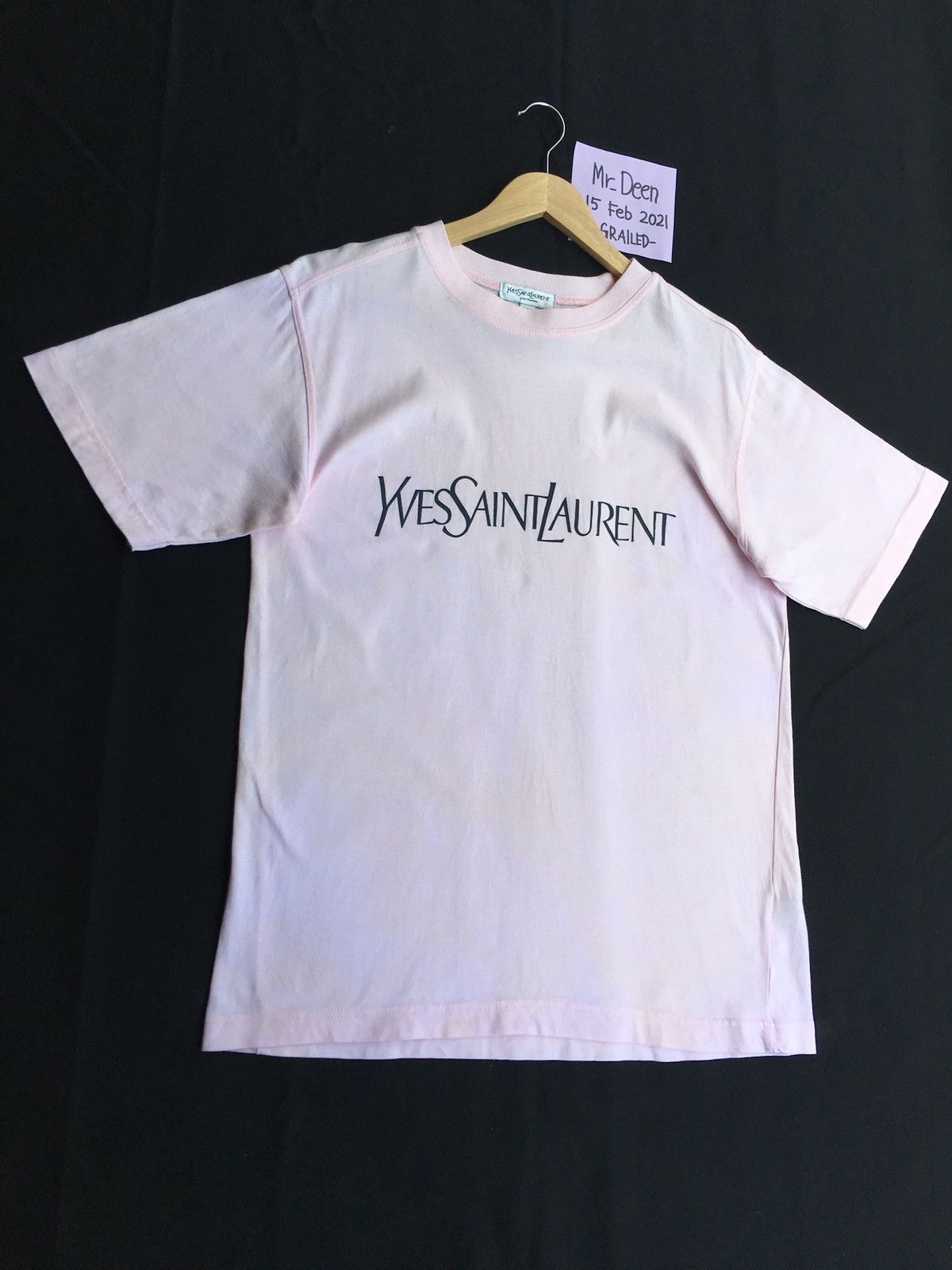 Yves Saint Laurent Vintage Rare YSL Yves Saint Laurent Biglogo Spellout Tshirt Size US L / EU 52-54 / 3 - 3 Thumbnail