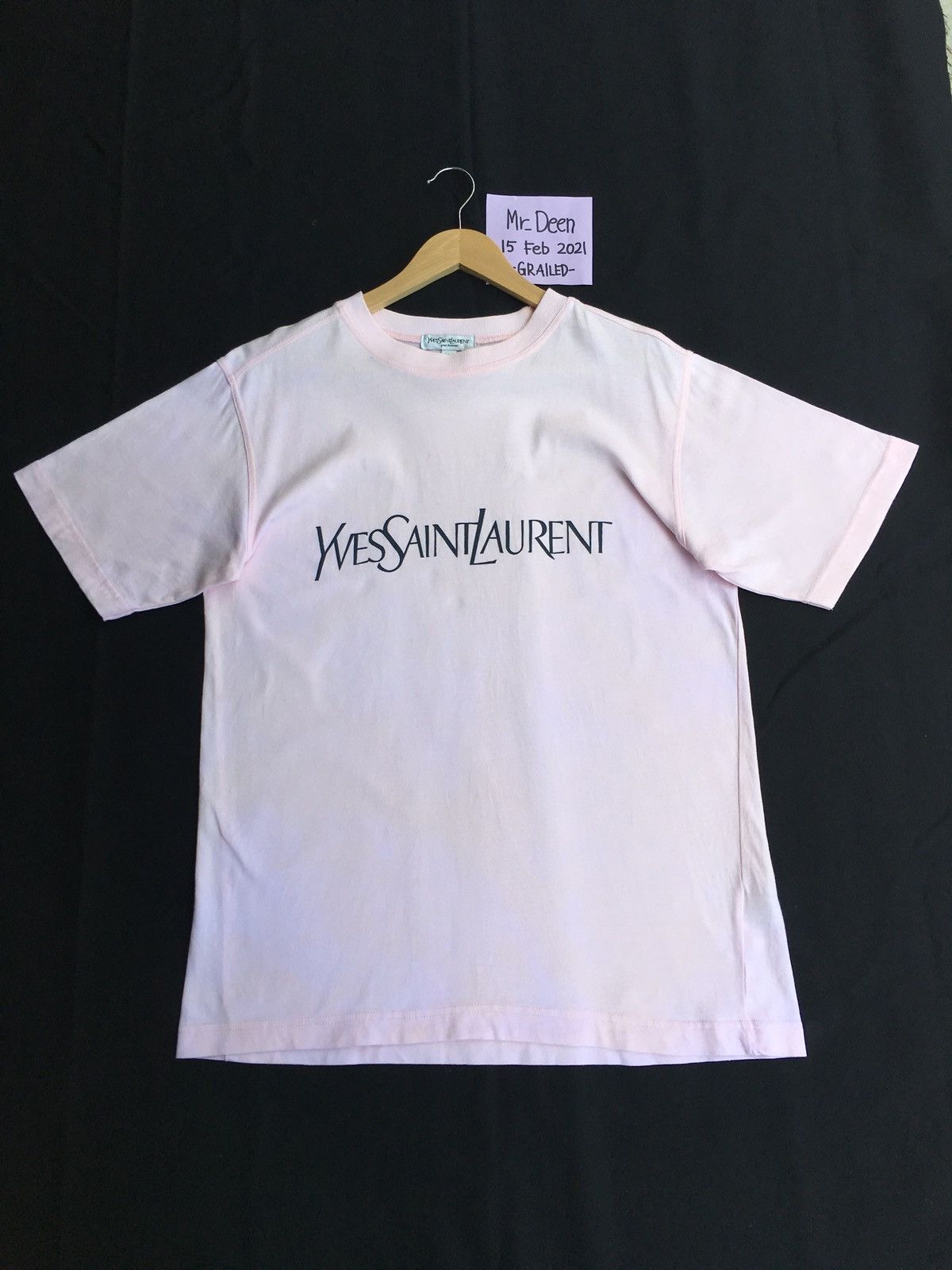 Yves Saint Laurent Vintage Rare YSL Yves Saint Laurent Biglogo Spellout Tshirt Size US L / EU 52-54 / 3 - 2 Thumbnail