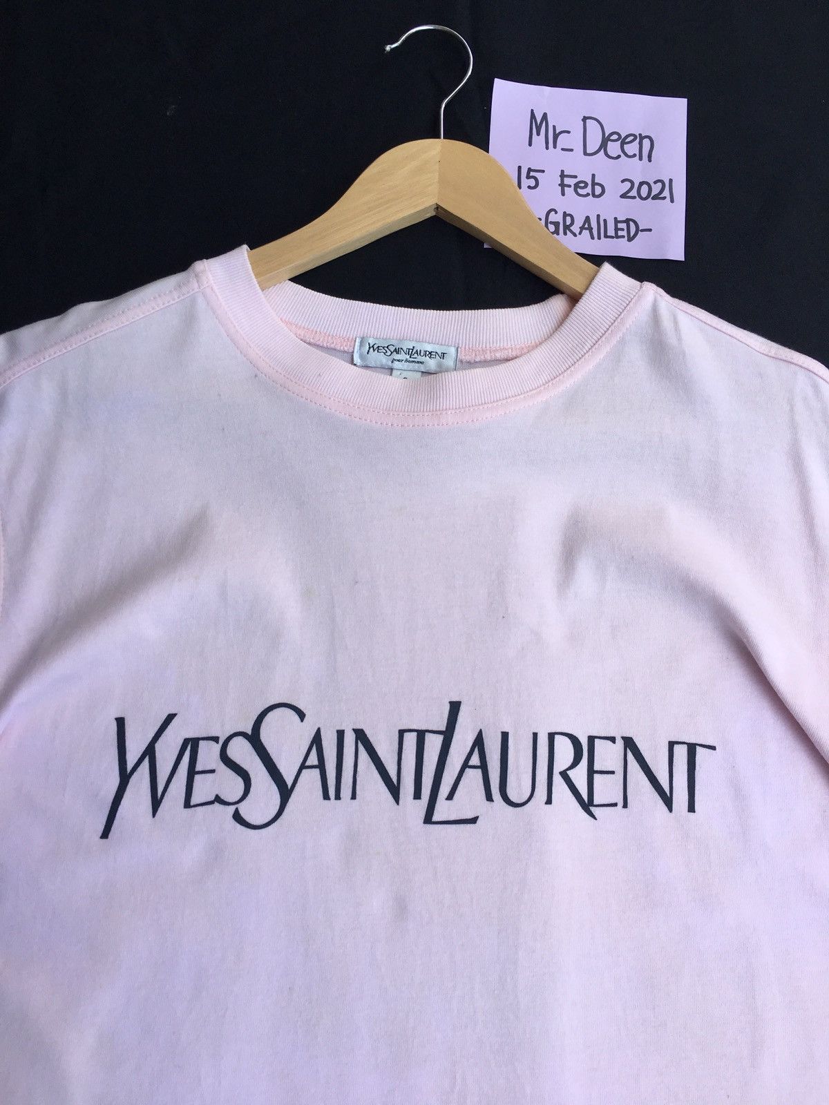 Yves Saint Laurent Vintage Rare YSL Yves Saint Laurent Biglogo Spellout Tshirt Size US L / EU 52-54 / 3 - 1 Thumbnail