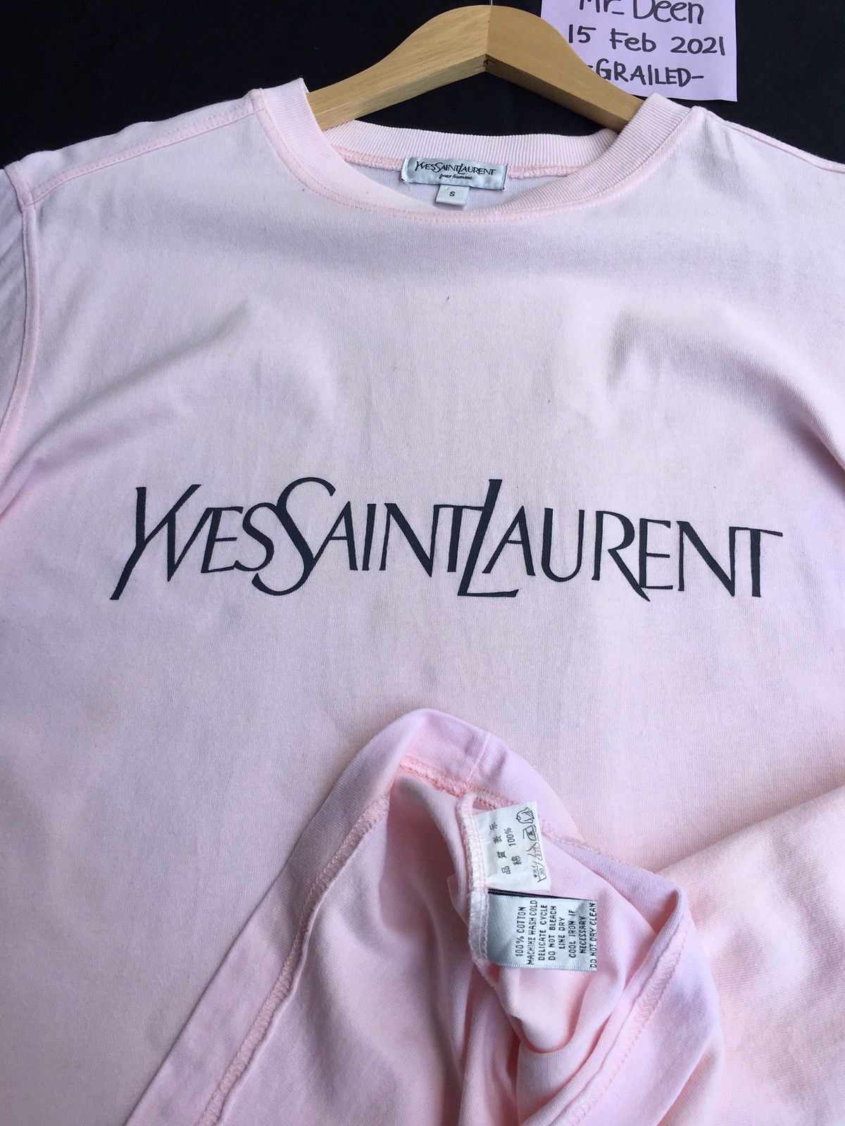 Yves Saint Laurent Vintage Rare YSL Yves Saint Laurent Biglogo Spellout Tshirt Size US L / EU 52-54 / 3 - 12 Thumbnail
