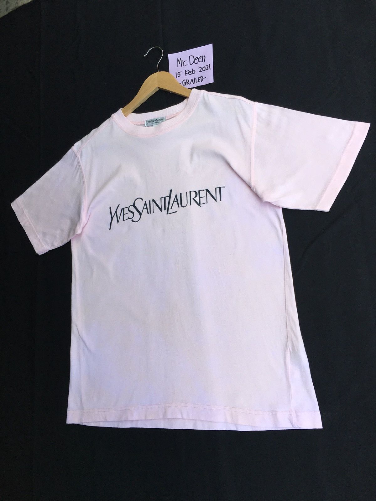 Yves Saint Laurent Vintage Rare YSL Yves Saint Laurent Biglogo Spellout Tshirt Size US L / EU 52-54 / 3 - 4 Thumbnail