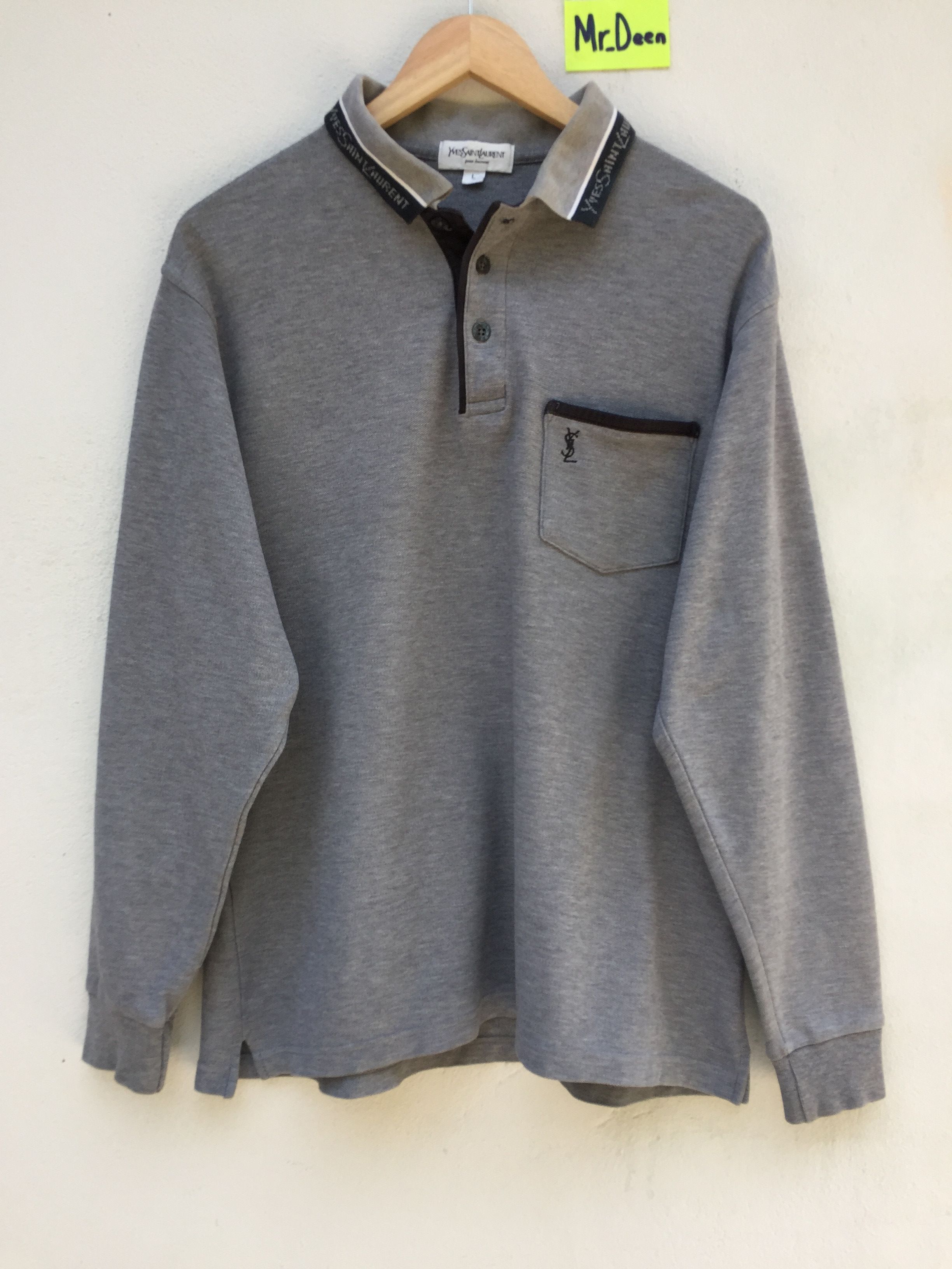 Yves Saint Laurent Vintage 90s YSL Pour Homme Polo Men Shirt Size US L / EU 52-54 / 3 - 2 Thumbnail