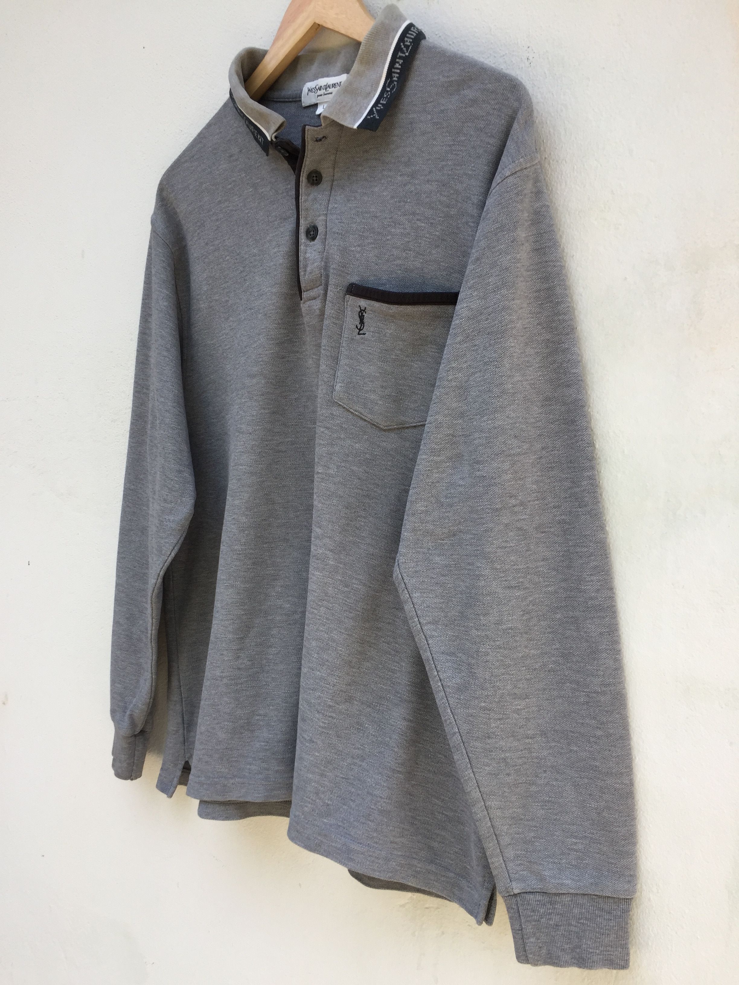 Yves Saint Laurent Vintage 90s YSL Pour Homme Polo Men Shirt Size US L / EU 52-54 / 3 - 4 Thumbnail