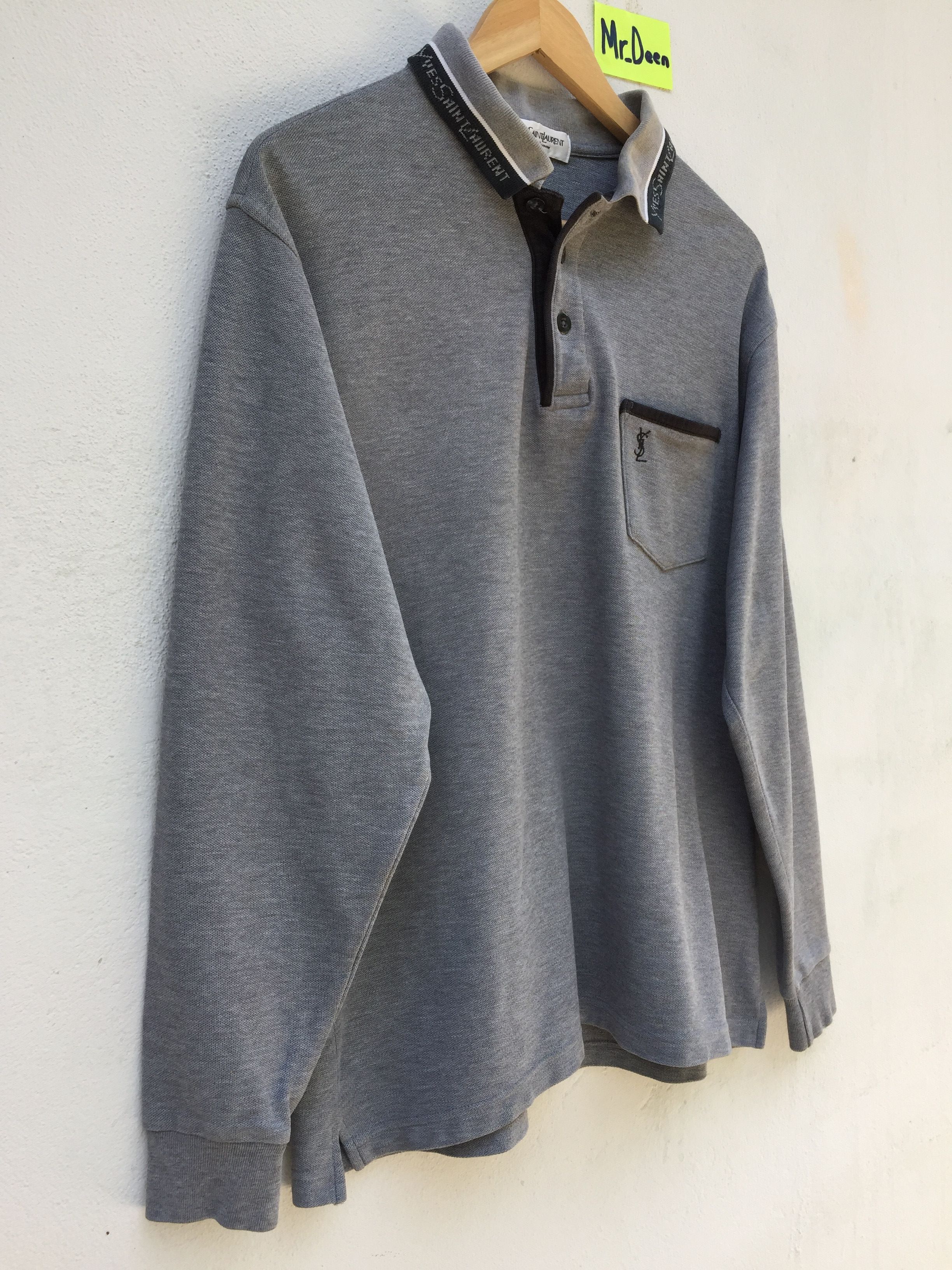 Yves Saint Laurent Vintage 90s YSL Pour Homme Polo Men Shirt Size US L / EU 52-54 / 3 - 3 Thumbnail