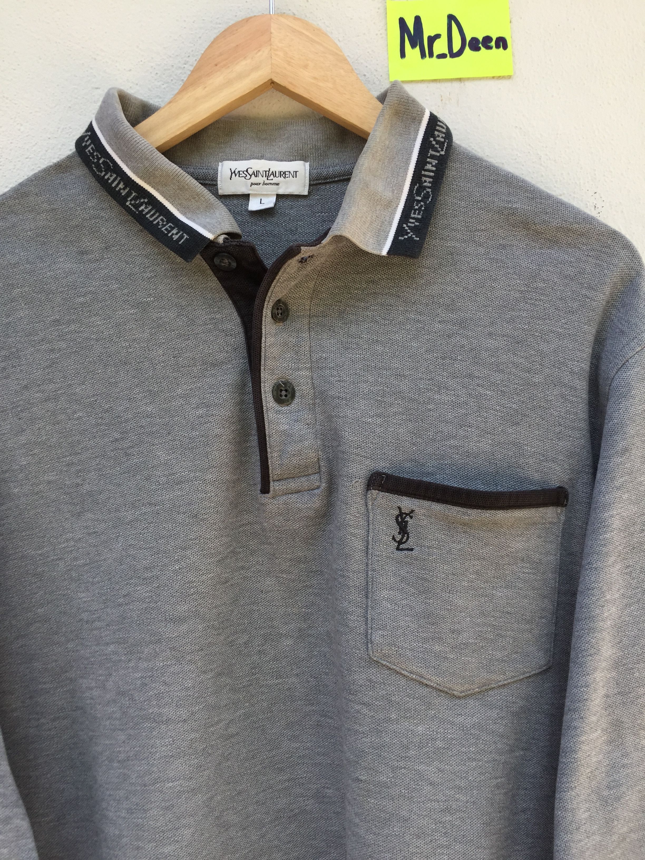 Yves Saint Laurent Vintage 90s YSL Pour Homme Polo Men Shirt Size US L / EU 52-54 / 3 - 1 Thumbnail