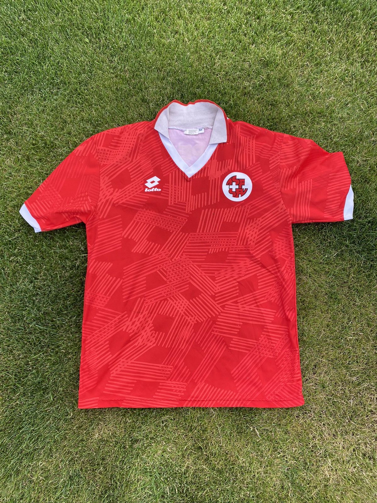 Lotto Sport Switzerland 92-93 football soccer lotto jersey Size US L / EU 52-54 / 3 - 1 Thumbnail