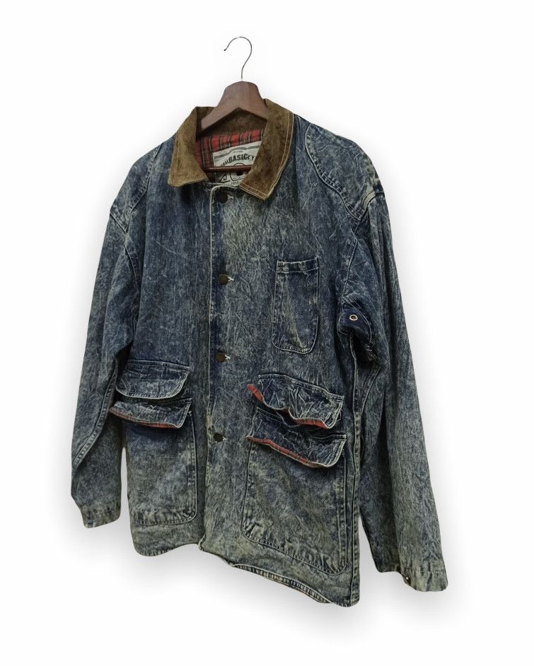 Japanese Brand × Vintage Vintage 90s Yellow Club Distressed Denim Acid Washed Jacket Size US L / EU 52-54 / 3 - 2 Thumbnail