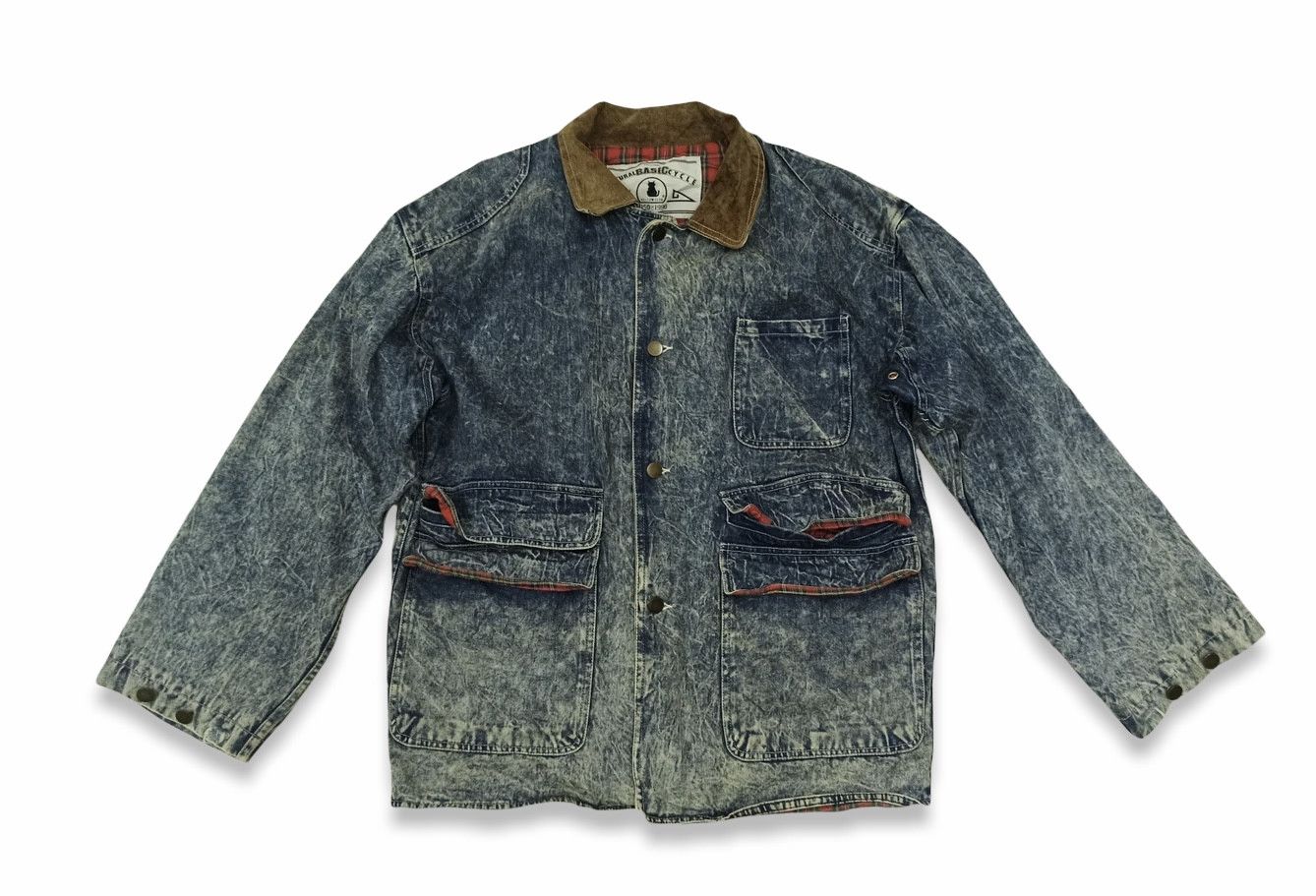 Japanese Brand × Vintage Vintage 90s Yellow Club Distressed Denim Acid Washed Jacket Size US L / EU 52-54 / 3 - 3 Thumbnail