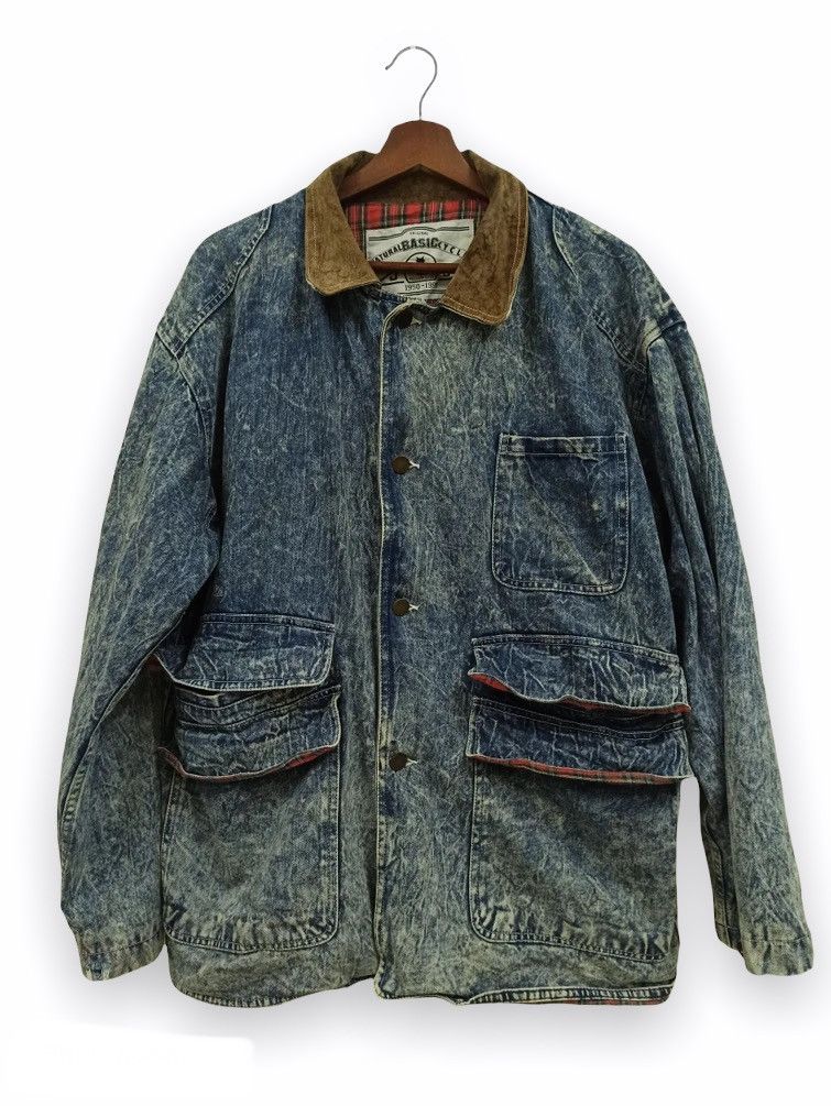 Japanese Brand × Vintage Vintage 90s Yellow Club Distressed Denim Acid Washed Jacket Size US L / EU 52-54 / 3 - 1 Thumbnail